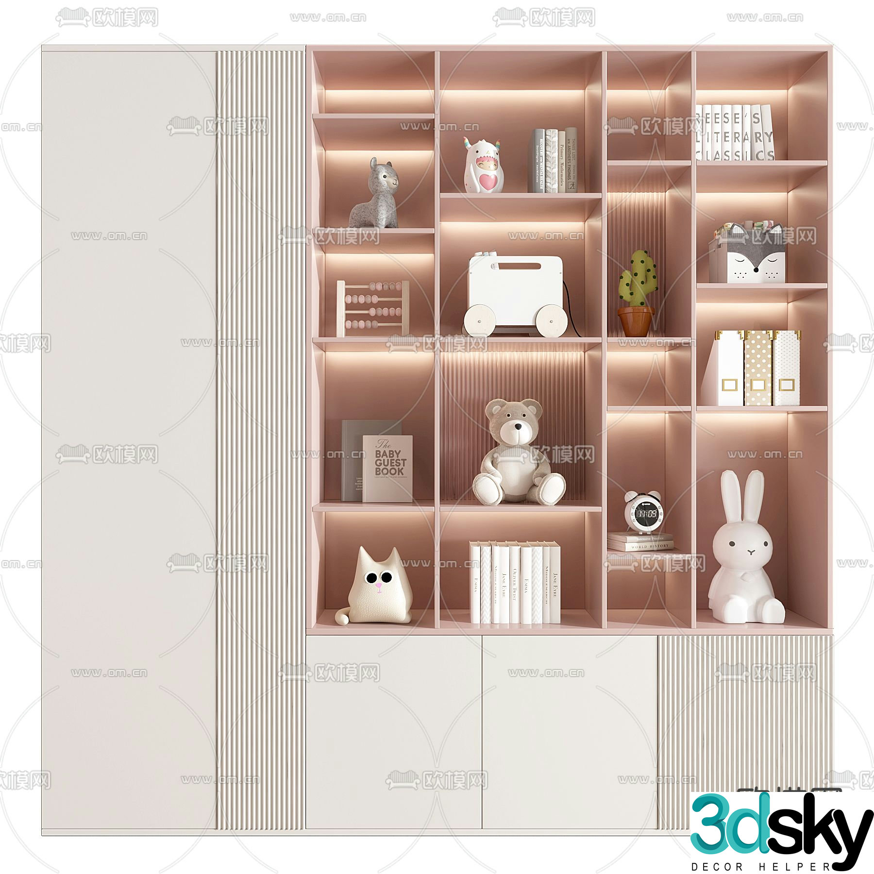 Children’s bookcase decorative cabinet 3d model