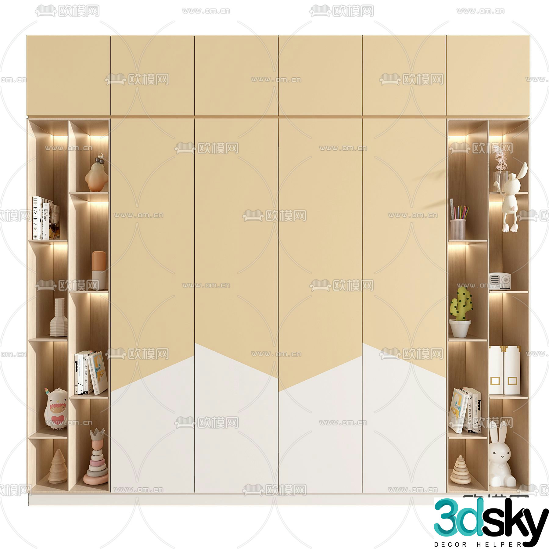 Children’s bookcase storage cabinet 3d model