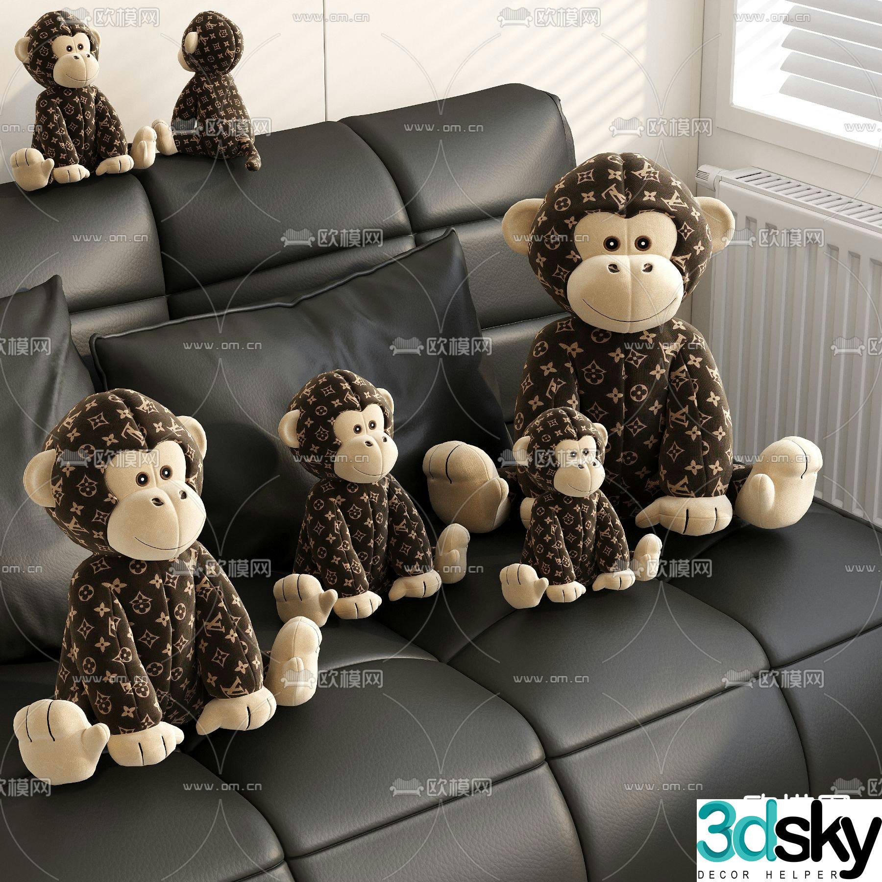 Louis Vuitton monkey doll toy 3d model