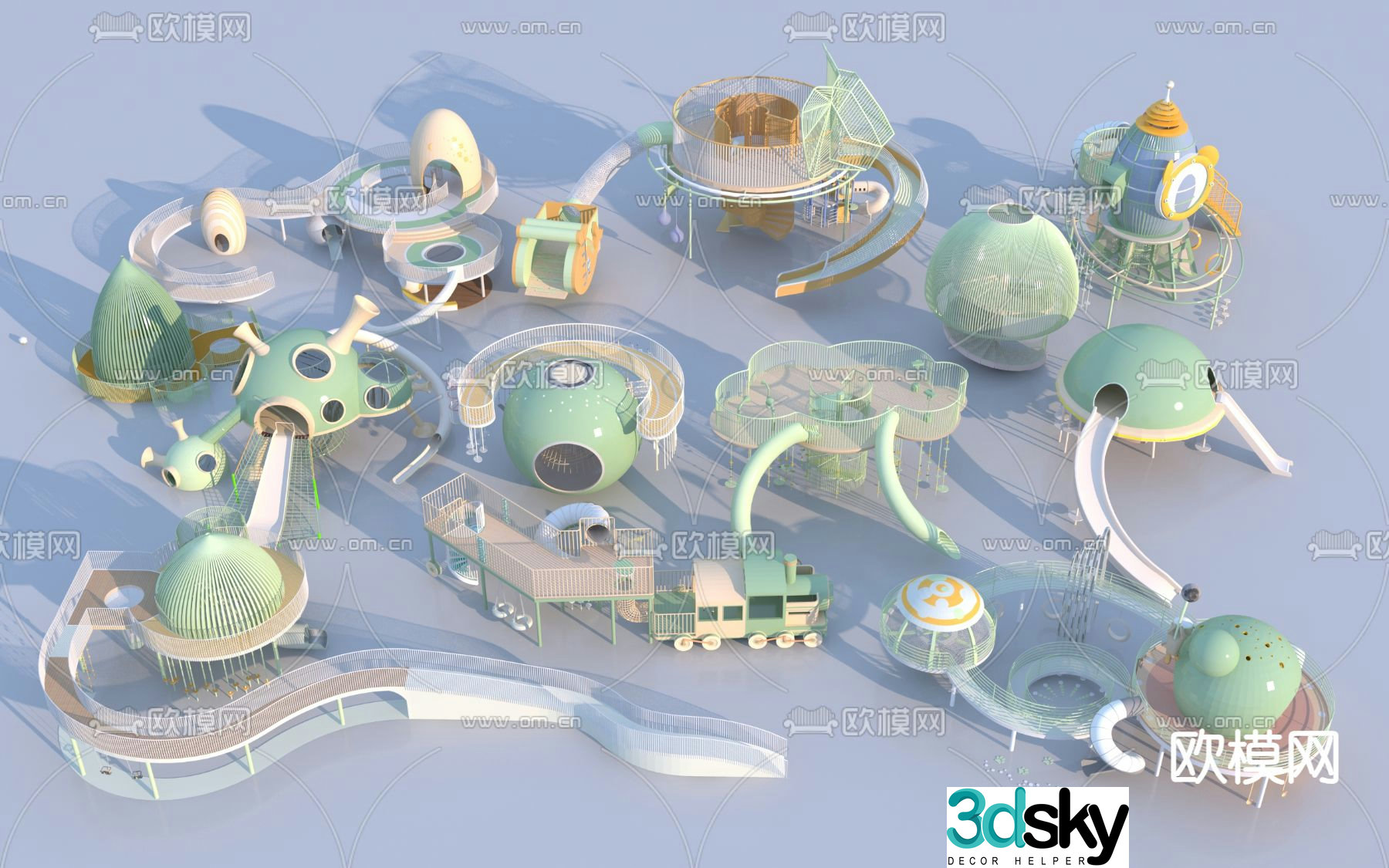 Amusement facilities slide 3d model