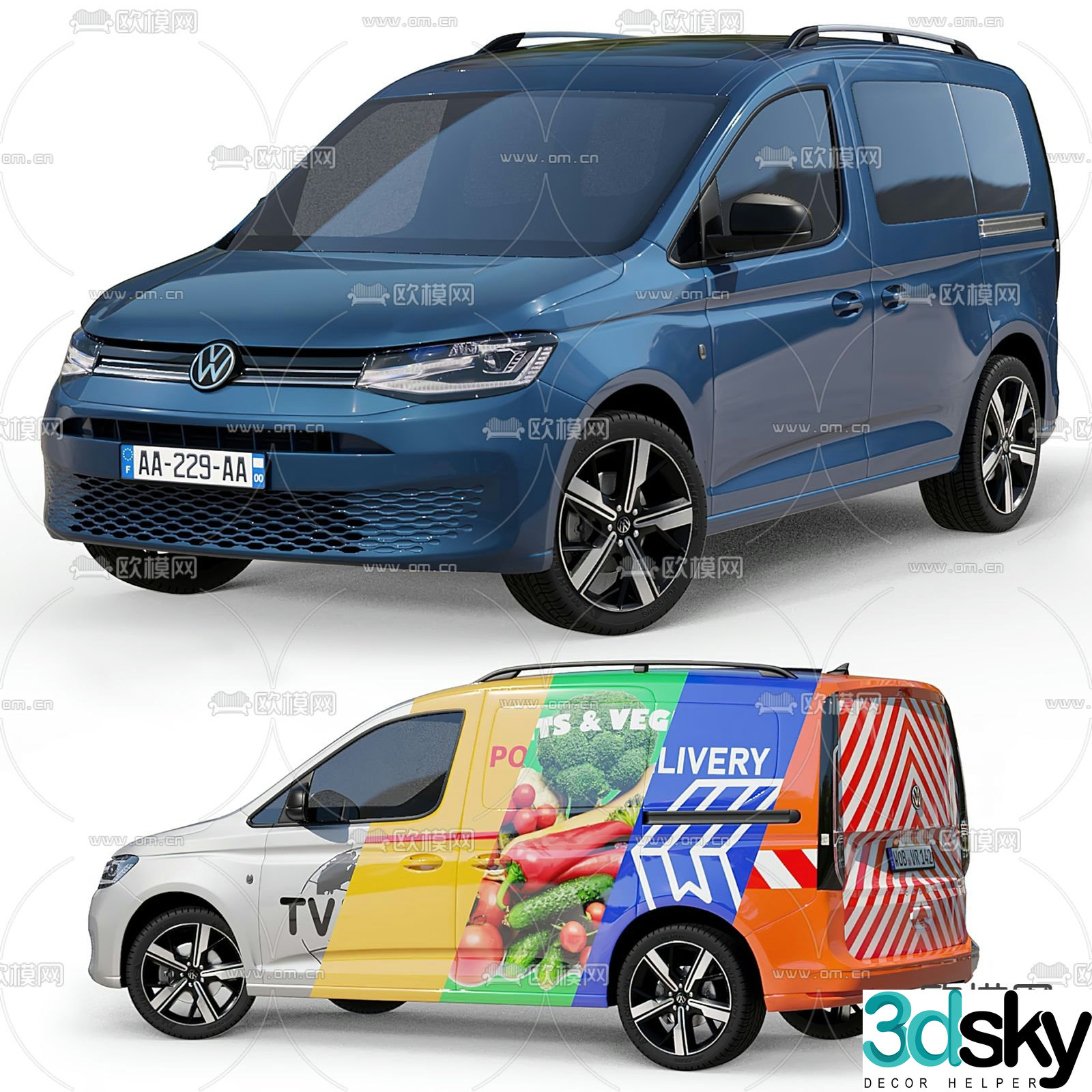 car sedan van volkswagen 3d model