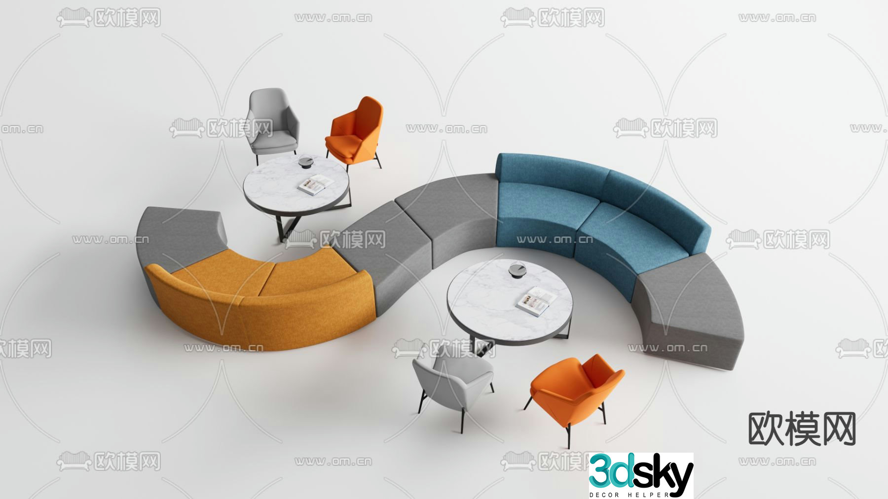 Office sofa special shaped sofa 3d model