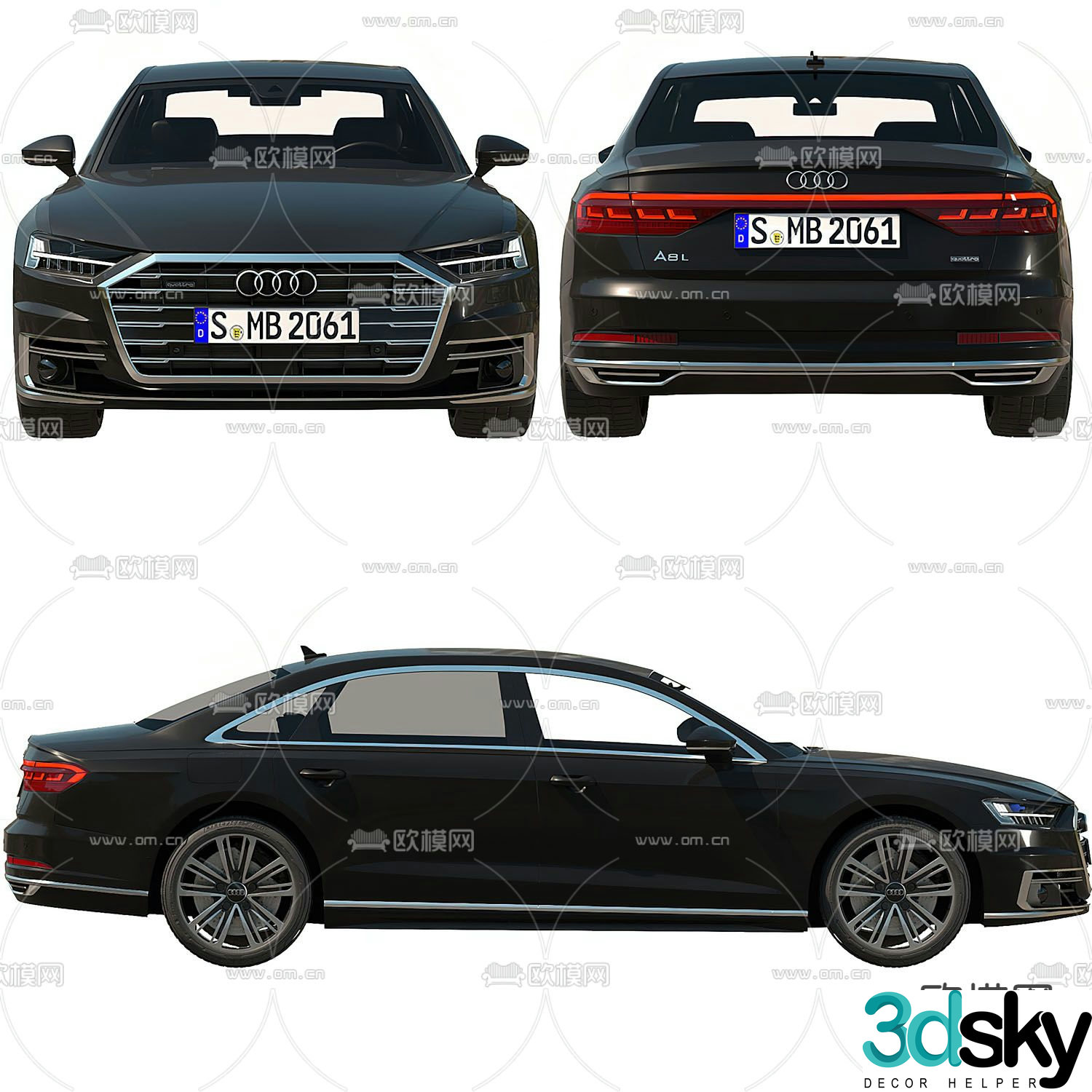 audi car sedan 3d model