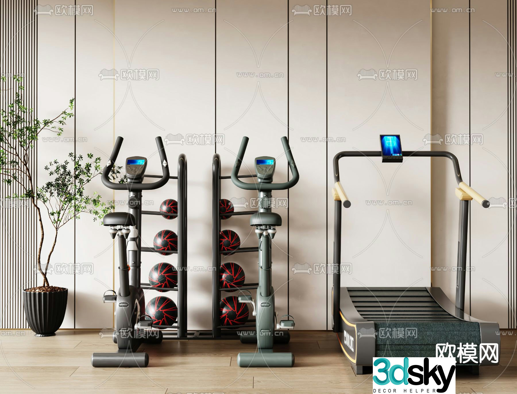 Fitness equipment treadmill 3d model
