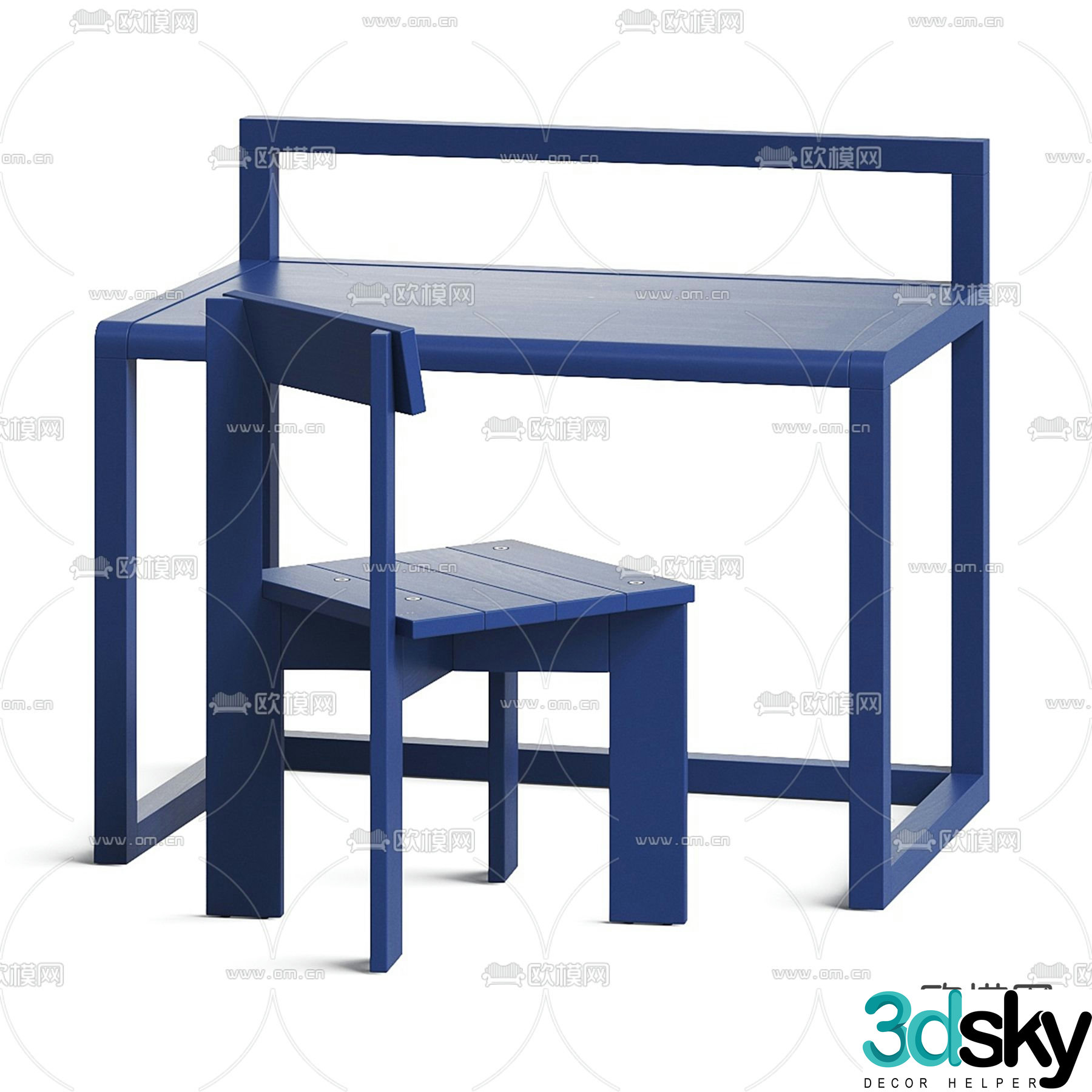Children’s tables and chairs study table writing desk 3d model