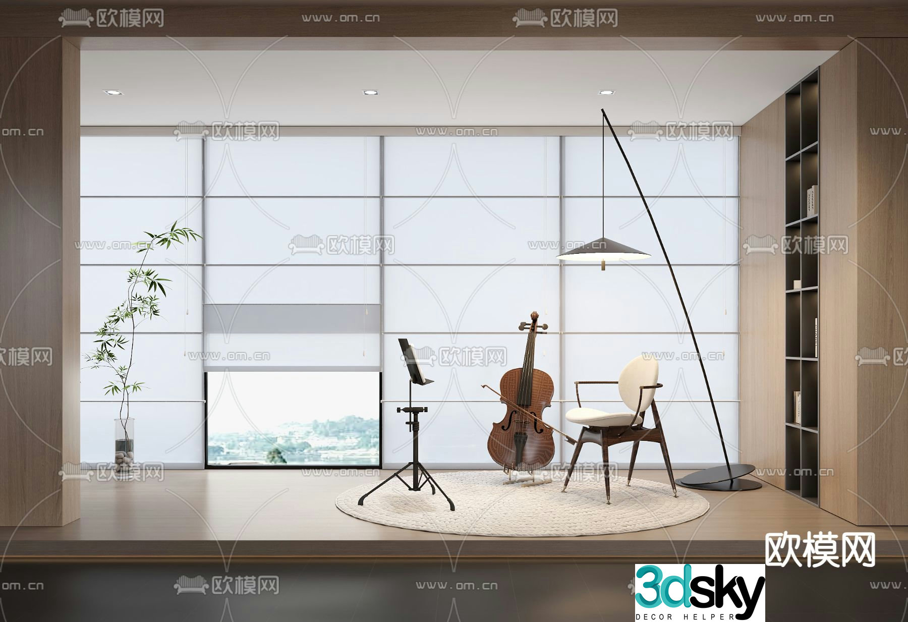 viola music stand 3d model