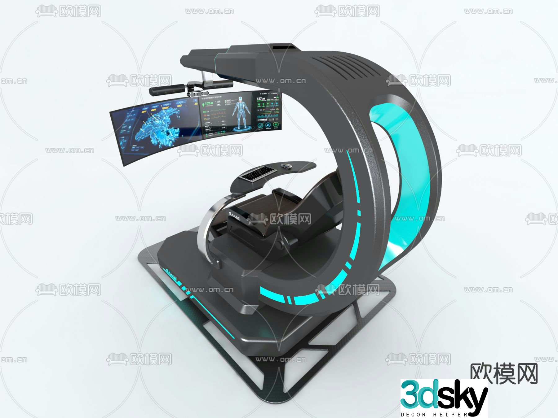 VR game console seat 3d model