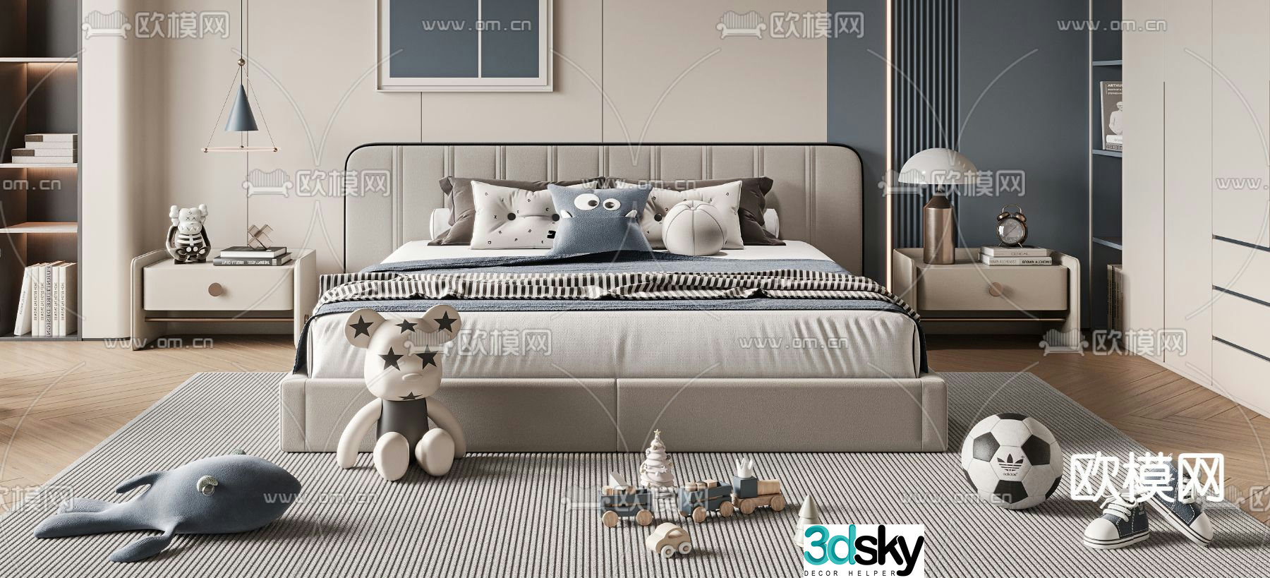 children’s bed double bed child’s bed 3d model