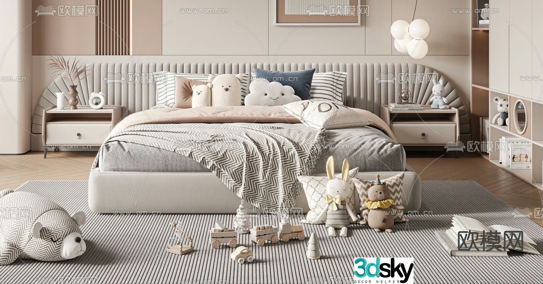 children’s bed double bed child’s bed 3d model