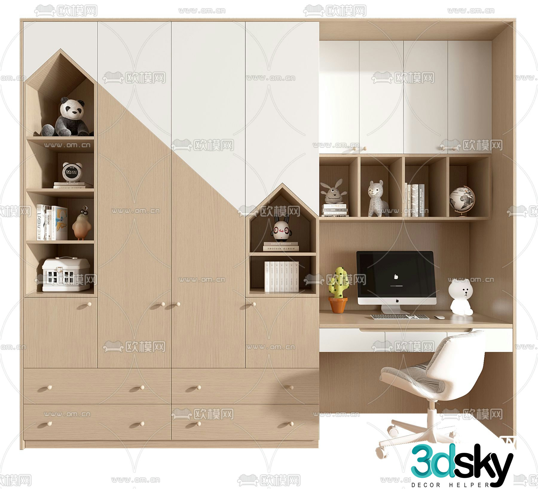 Children’s wardrobe desk 3d model