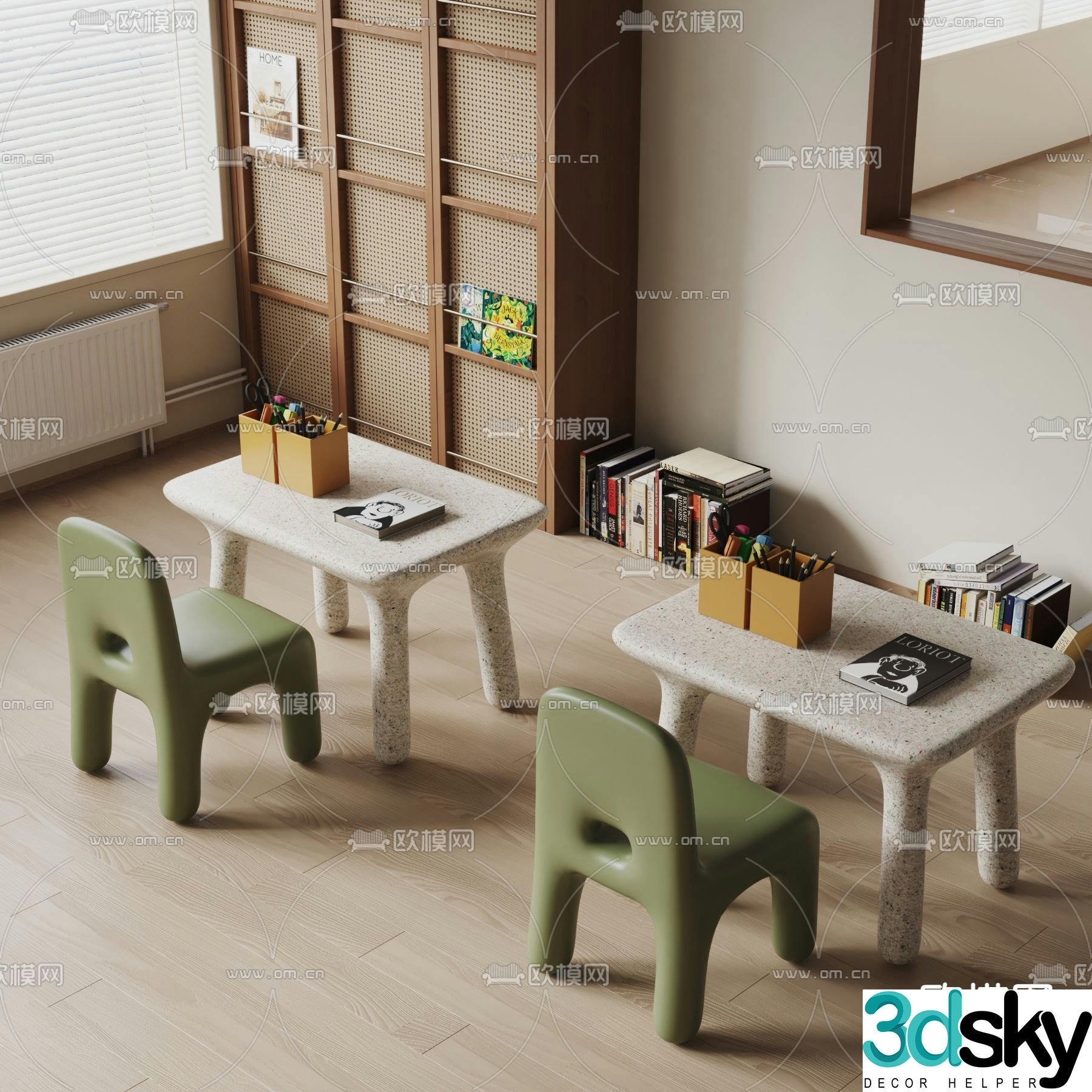 Children’s table and chair 3d model