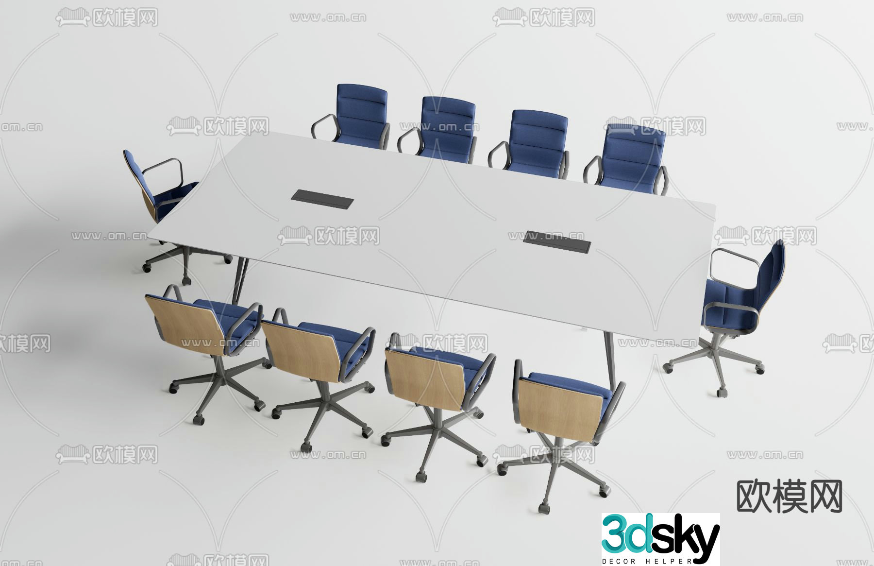 Conference tables and chairs conference table 3d model