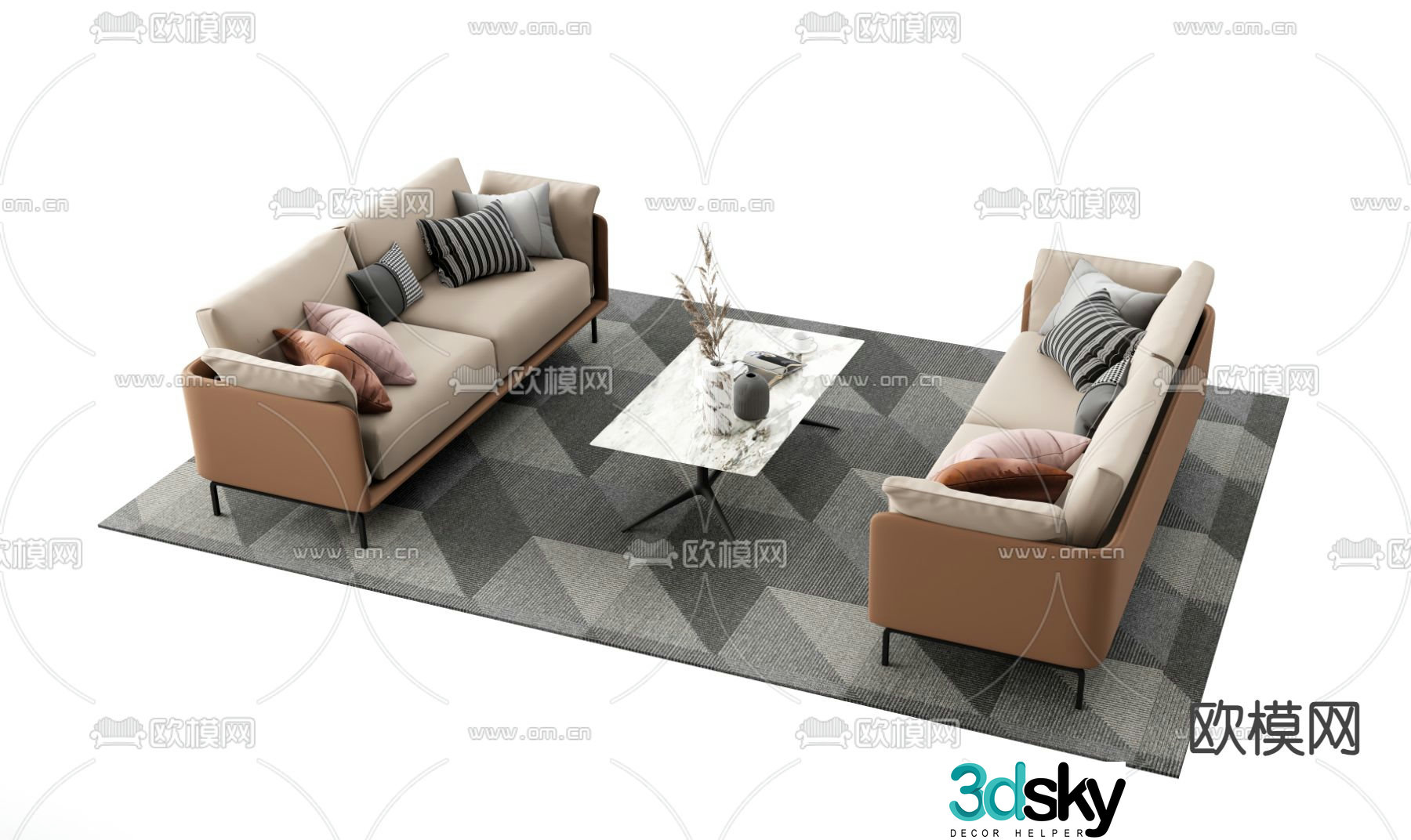 Office sofa negotiation sofa 3d model