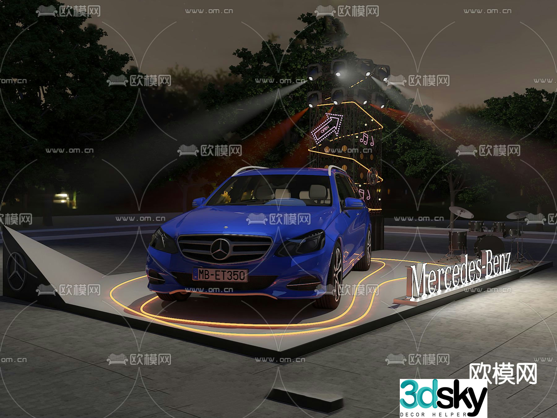Car display area Mercedes Benz 3D model