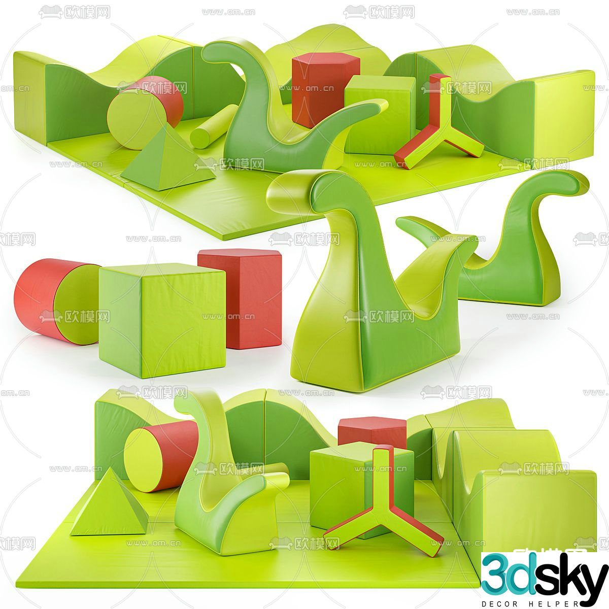 children's playground toys 3d model