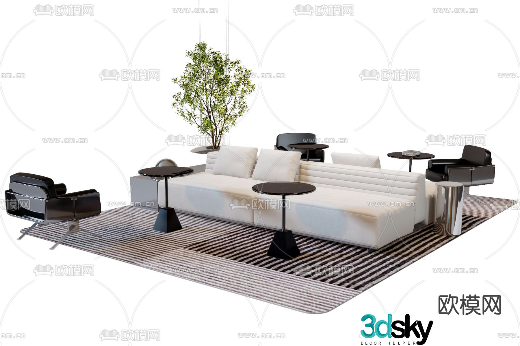 Office sofa public sofa 3d model