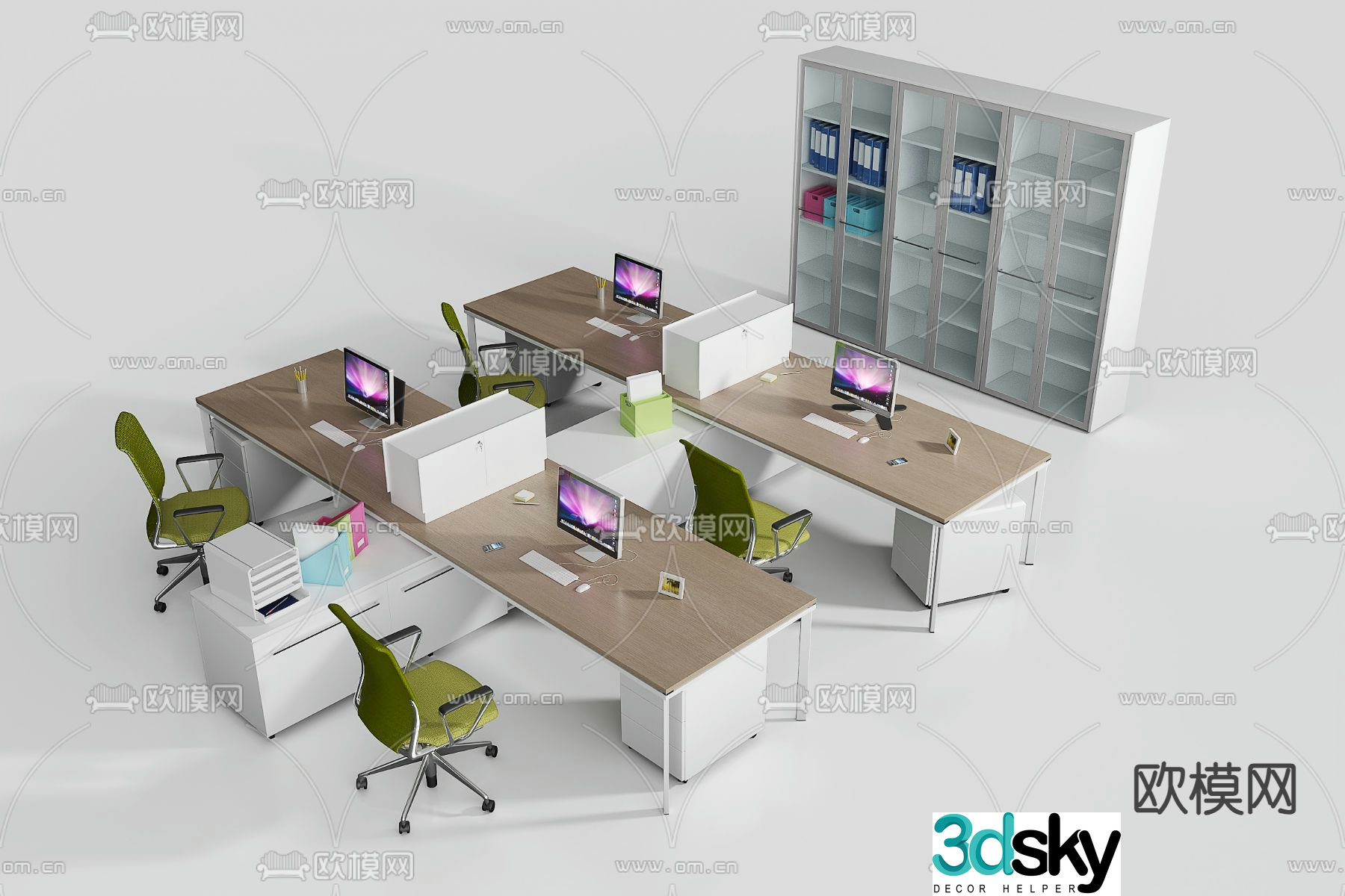 Card space desk workstation 3D model
