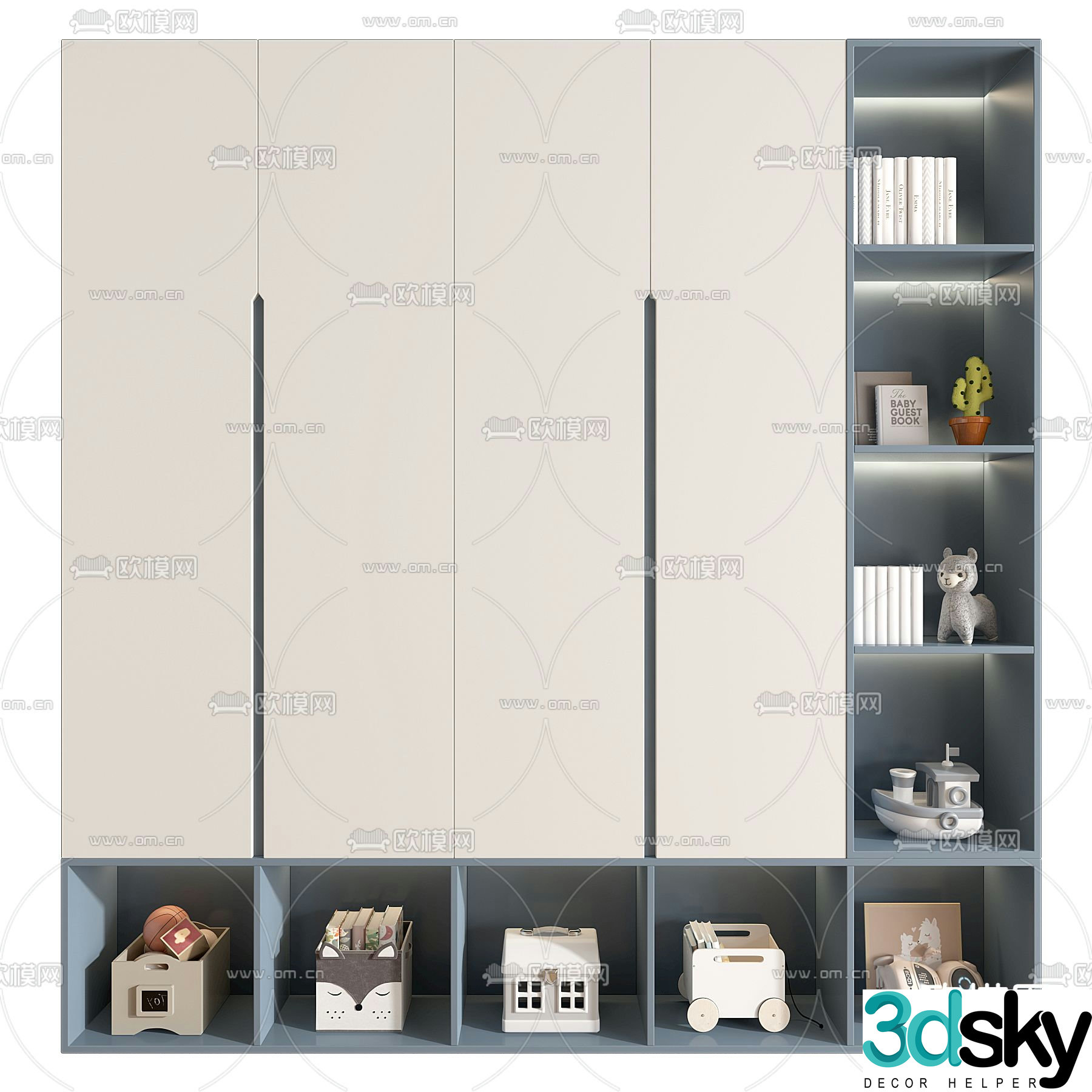 Children’s cabinet wardrobe 3d model