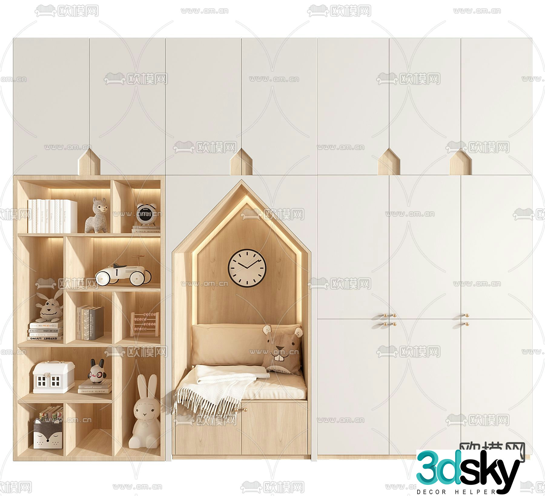 Children’s cabinet bookcase 3d model