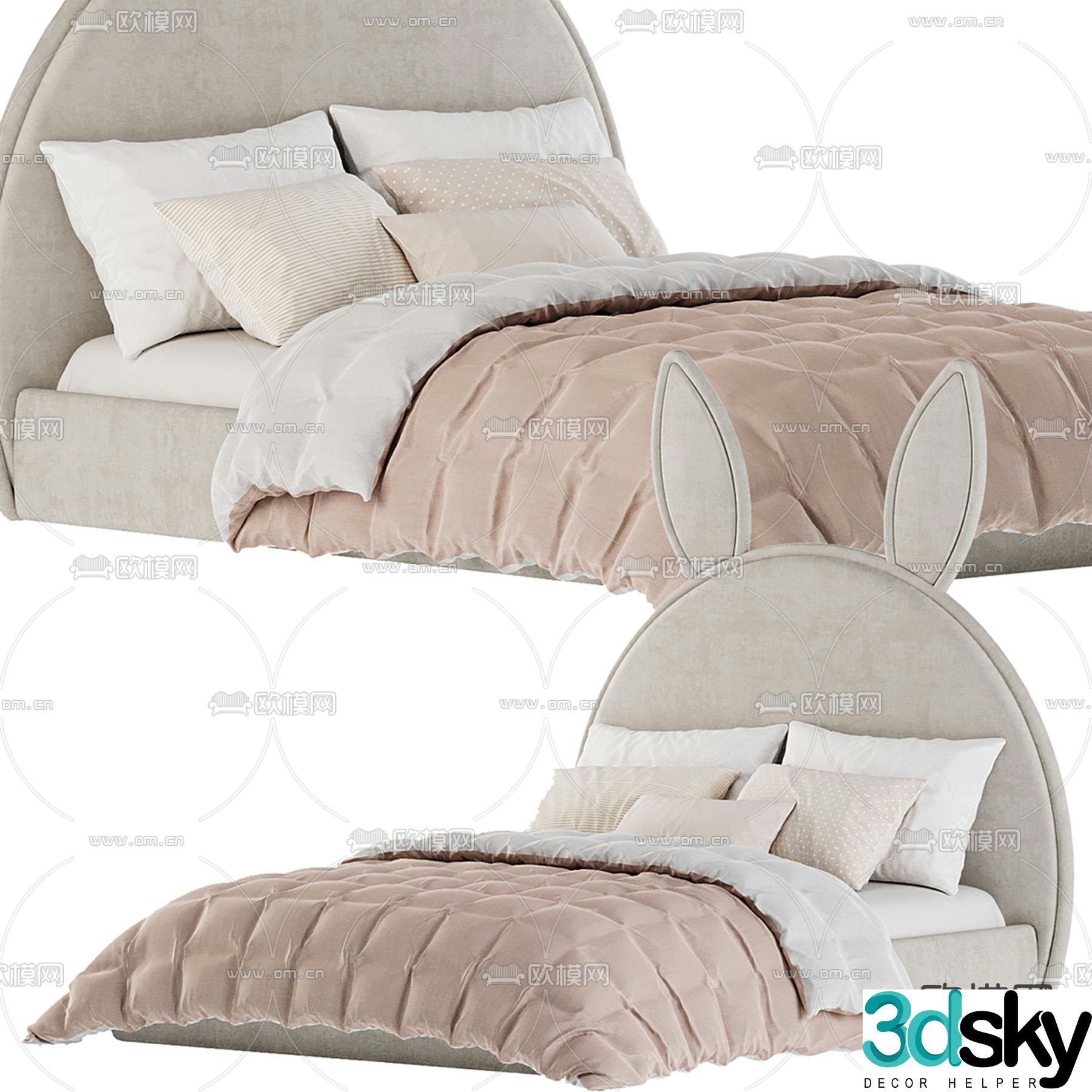 children’s bed cartoon bed girl’s bed 3d model
