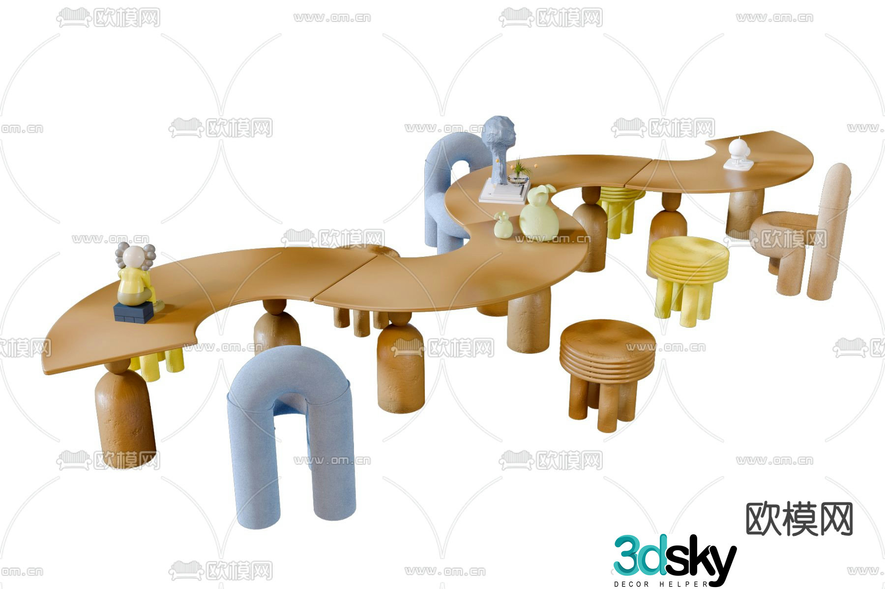 Children’s table and chair 3d model