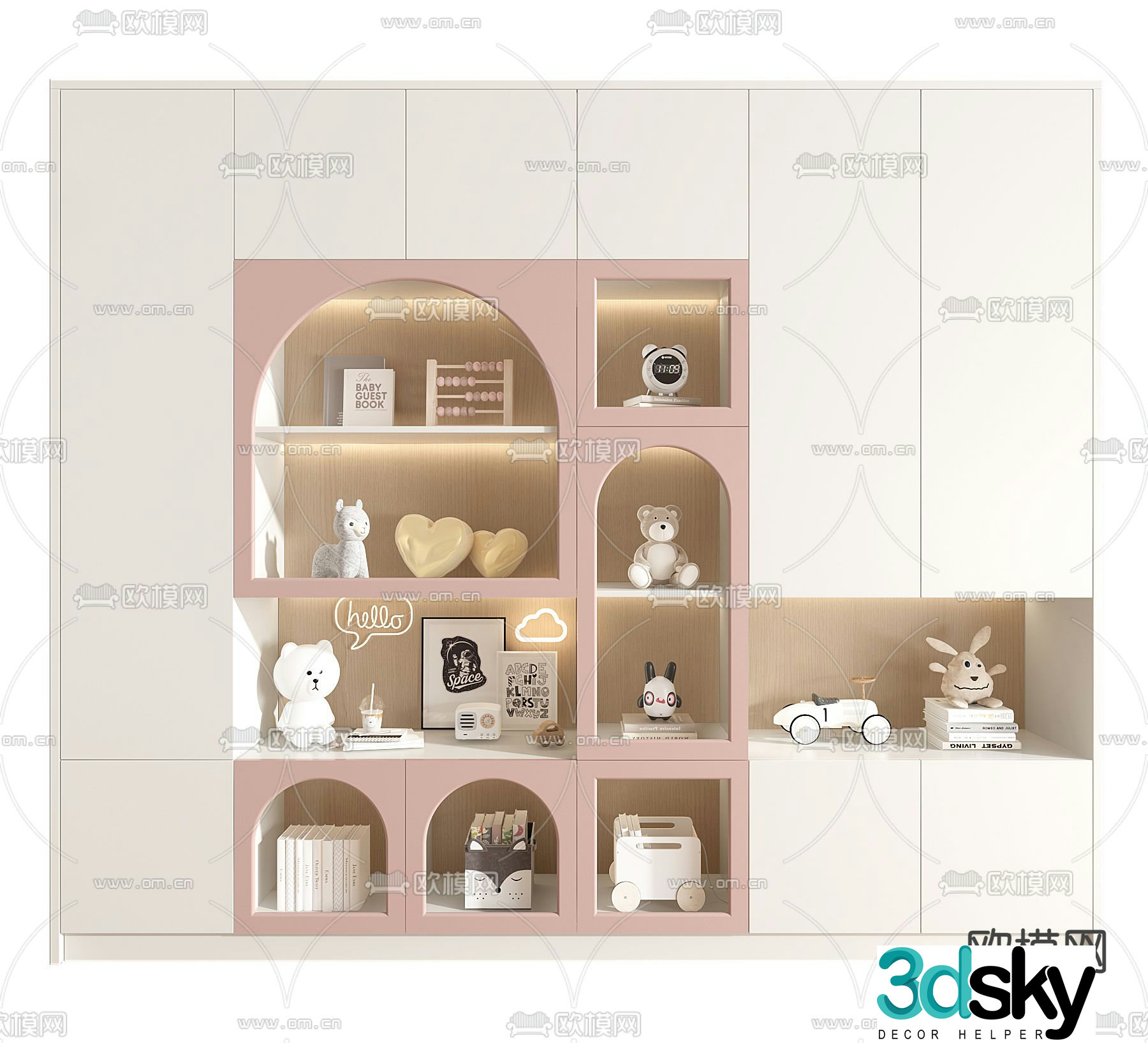 Children’s cabinet bookcase 3d model