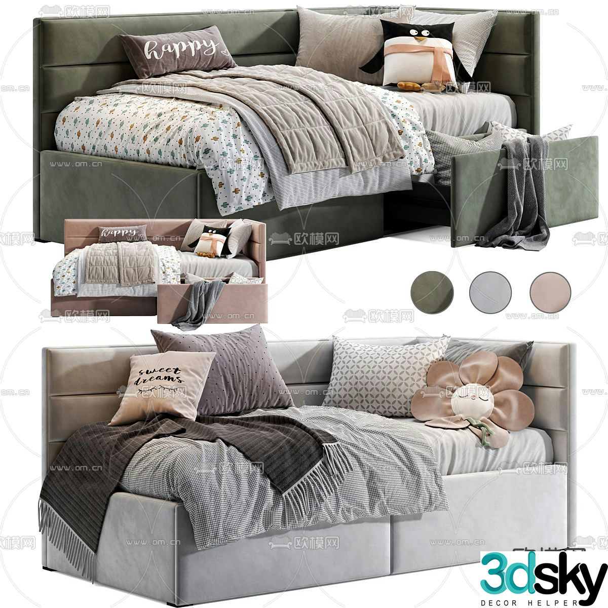 Children’s bed sofa bed 3d model