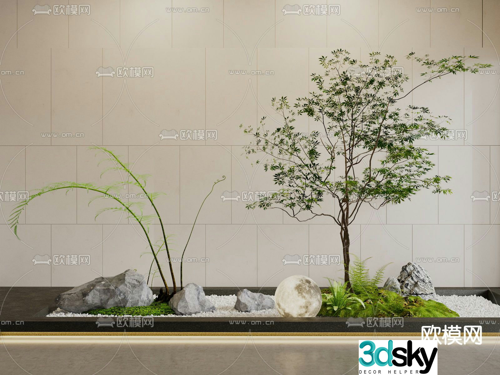 Indoor landscaping landscape sketch 3d model