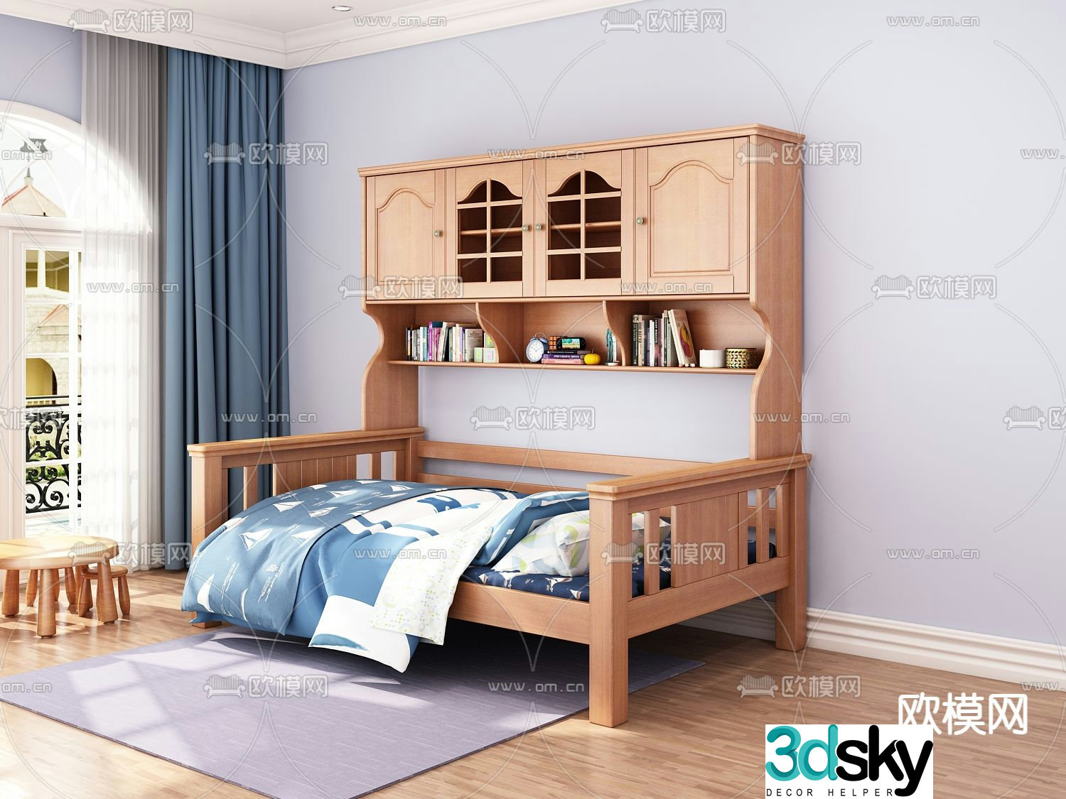 Nordic children’s bed 3d model
