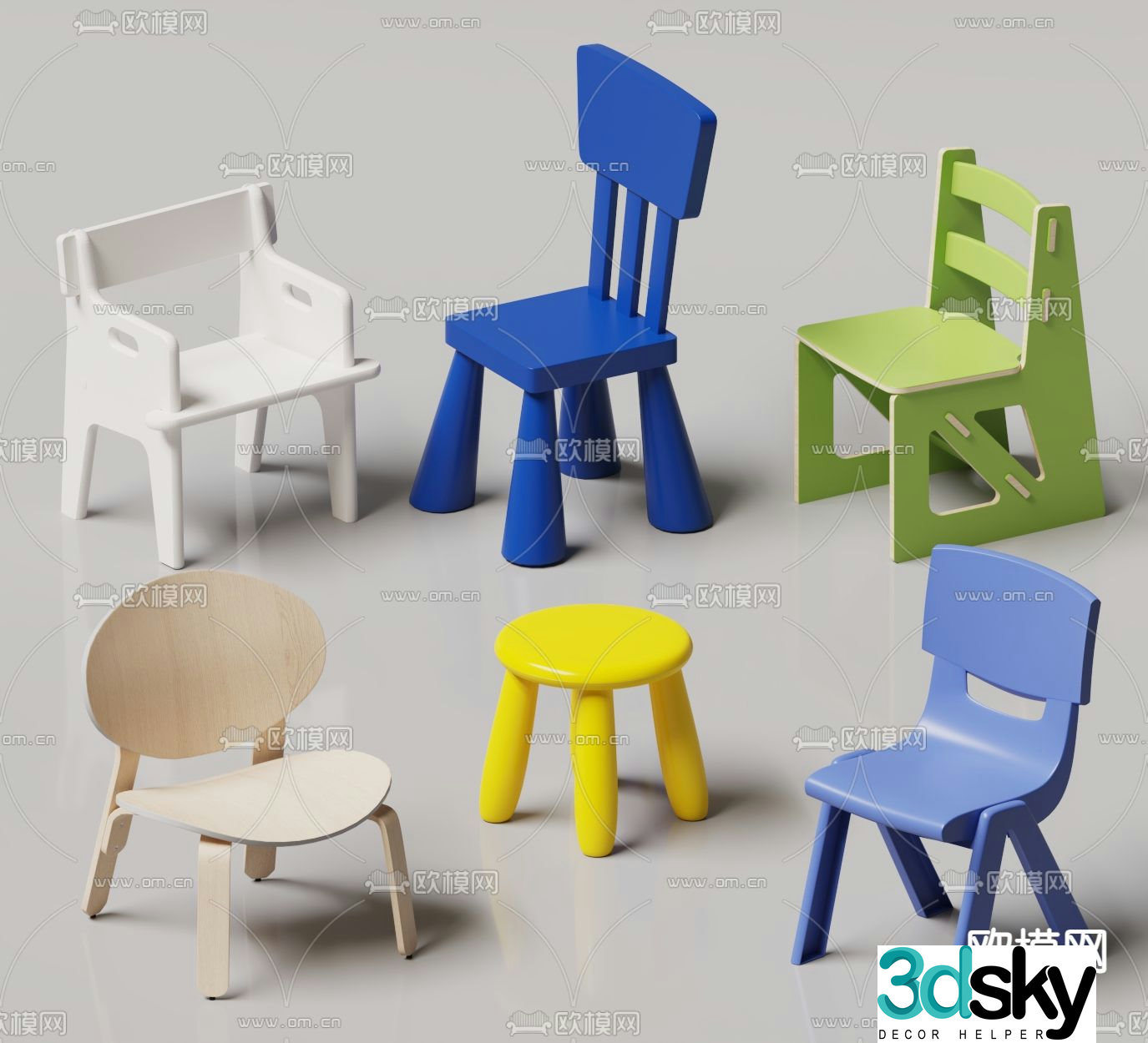 Children’s chair stool 3d model