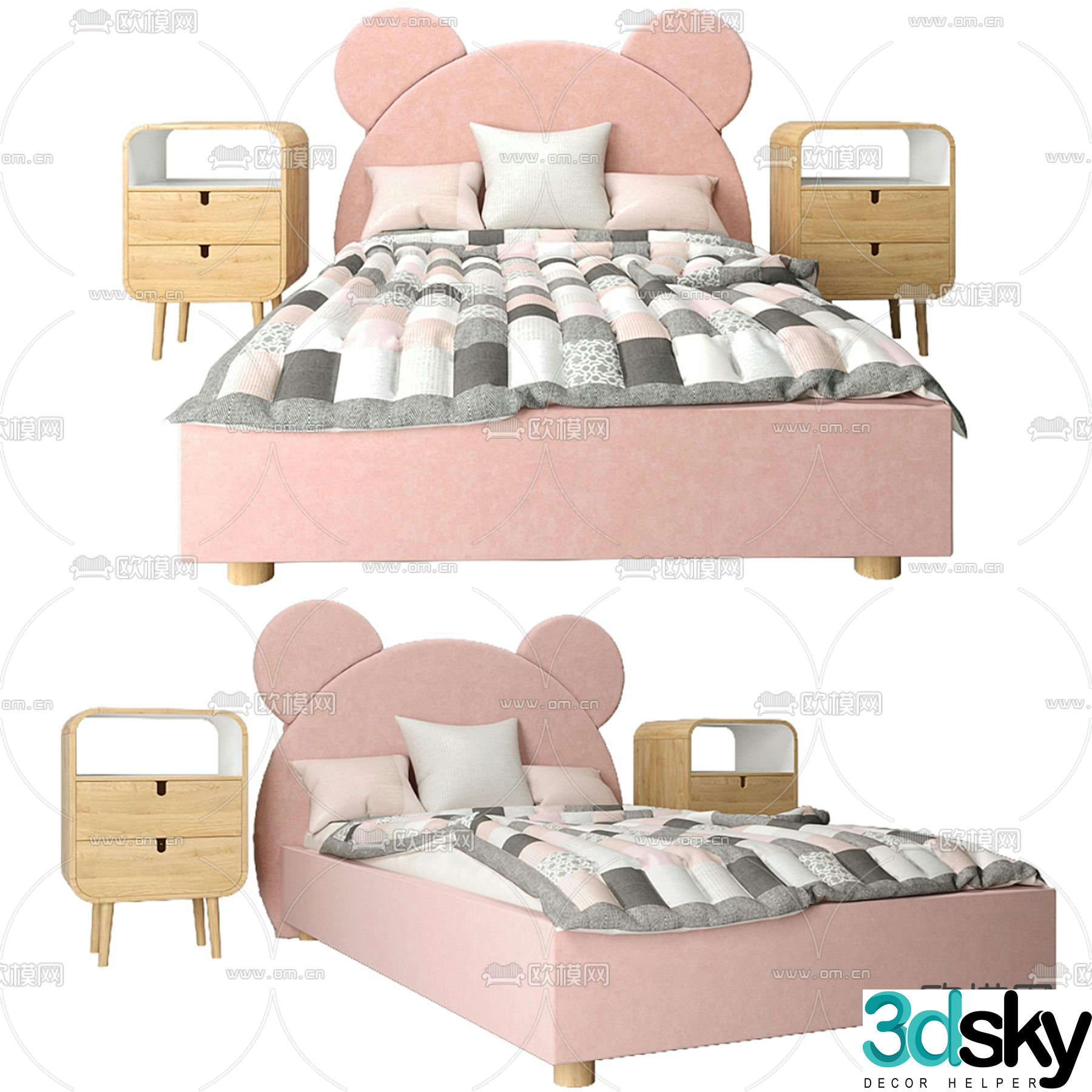children’s bed girl’s bed kid’s bed 3d model