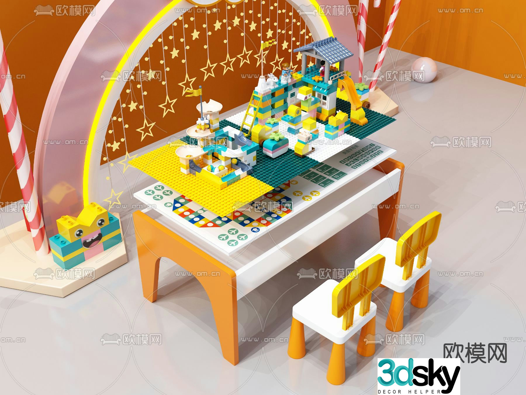 Children’s toys building block table 3d model