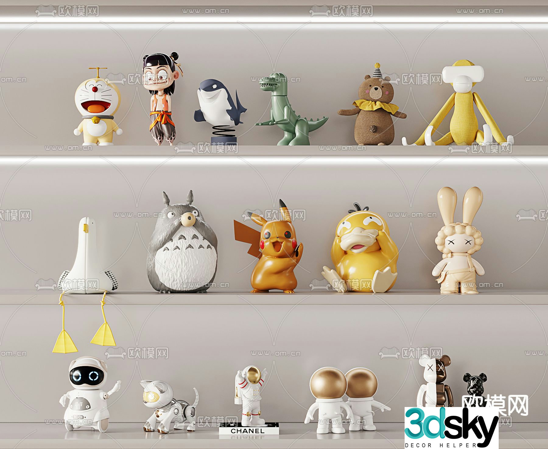 Children’s ornaments toys figures dolls 3D models