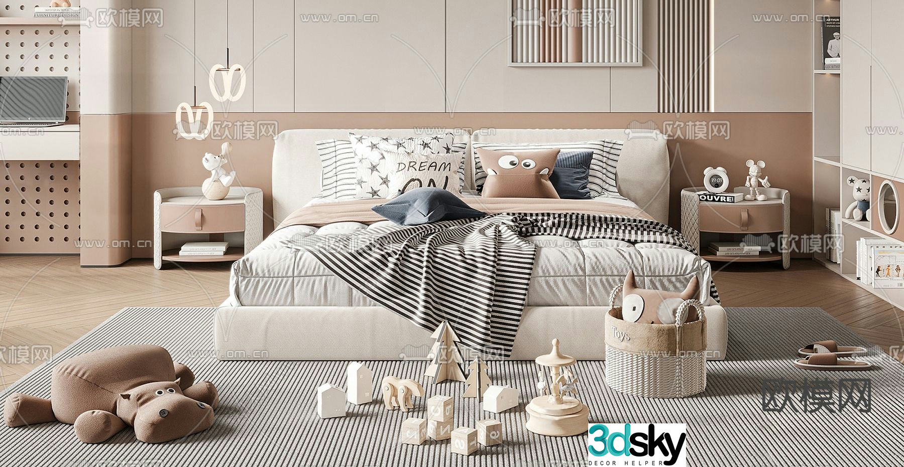 Modern children’s bed 3d model