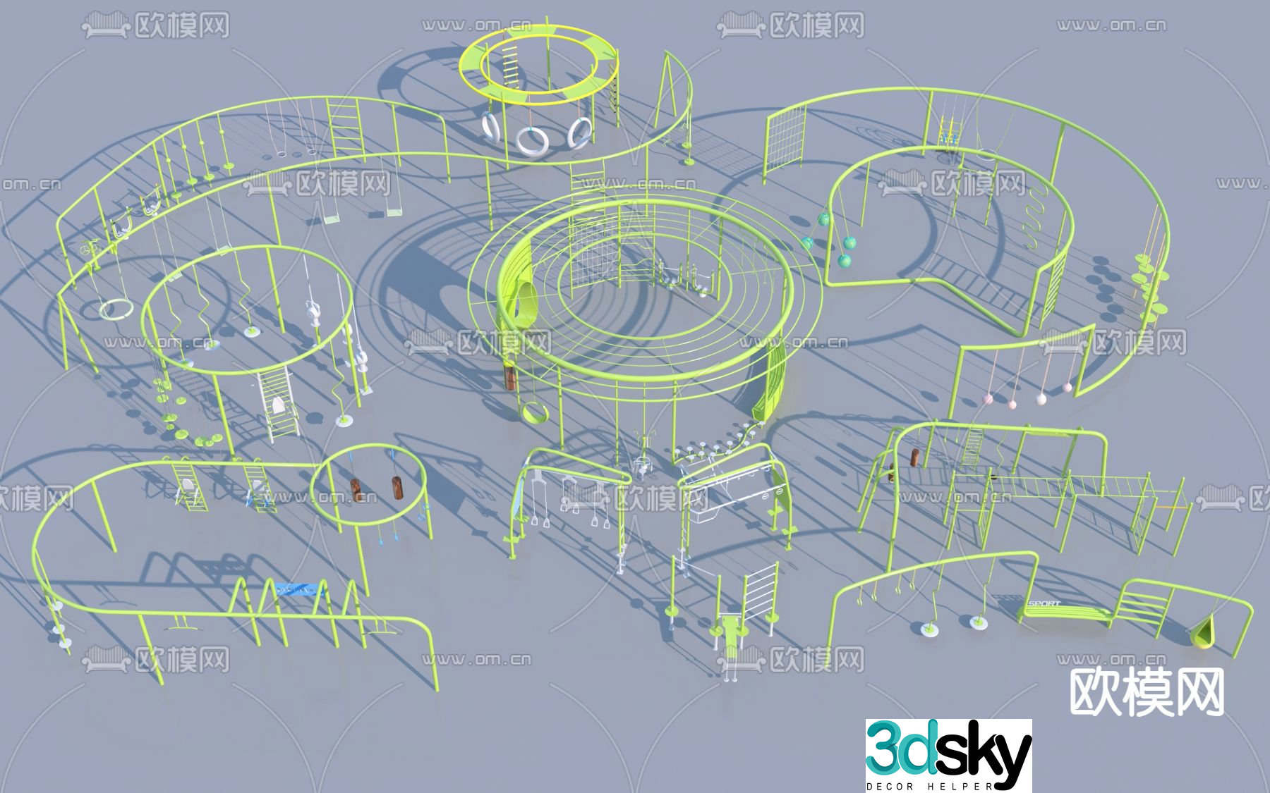 Fitness equipment outdoor equipment 3d model