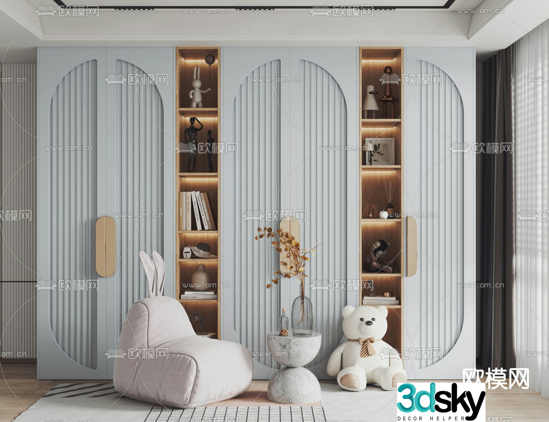Children’s Wardrobe Rabbit Sofa 3d model