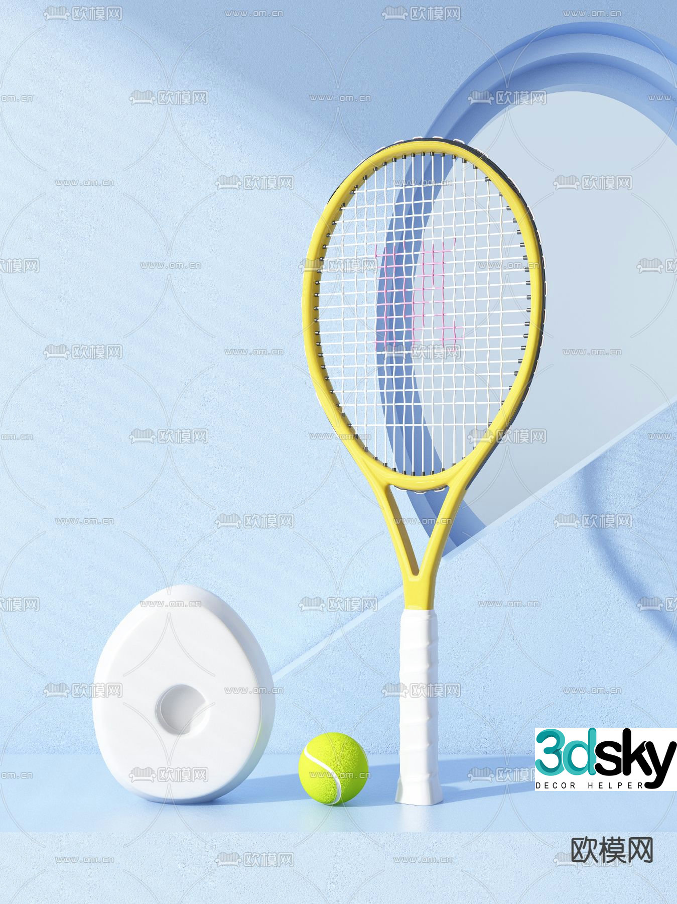 sports equipment tennis racket tennis 3d model