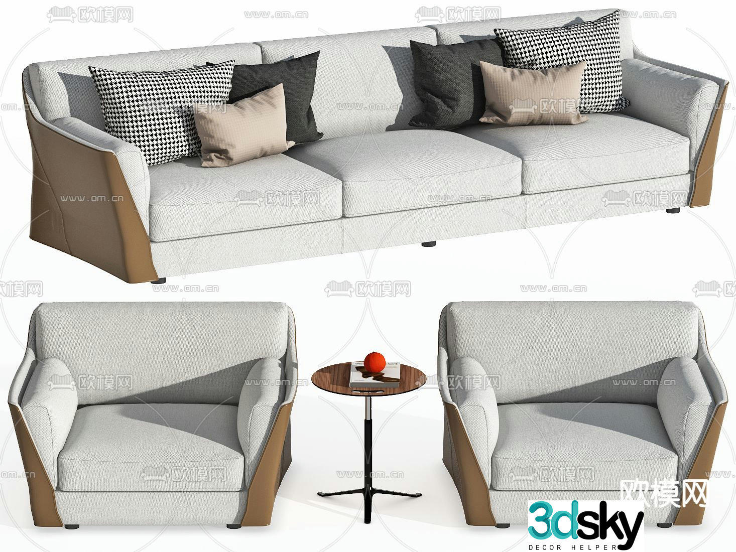Office sofa negotiation sofa 3d model