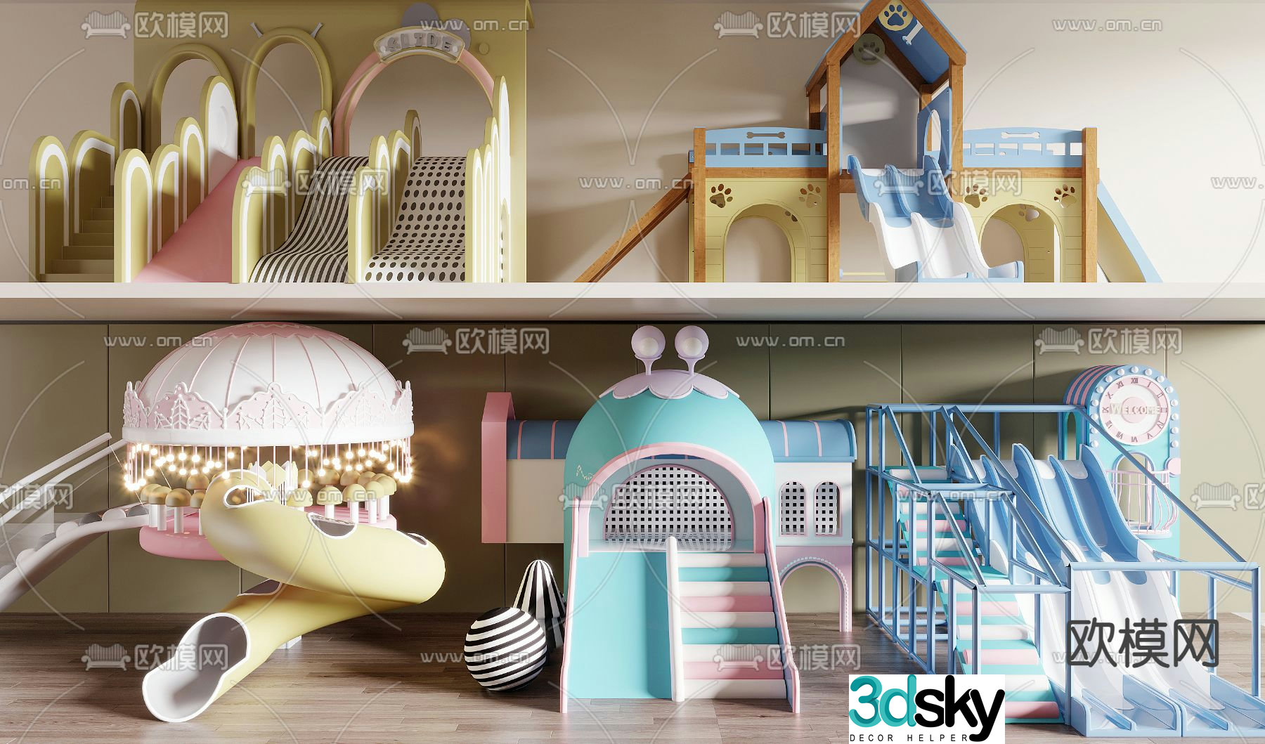 Children's slide amusement equipment 3d model