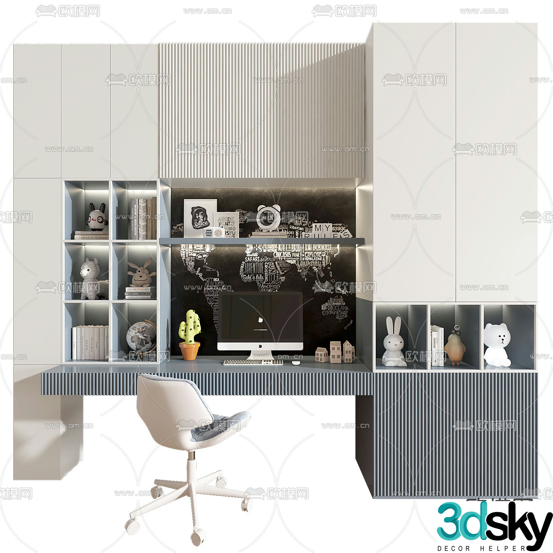 Children’s desk study table 3d model