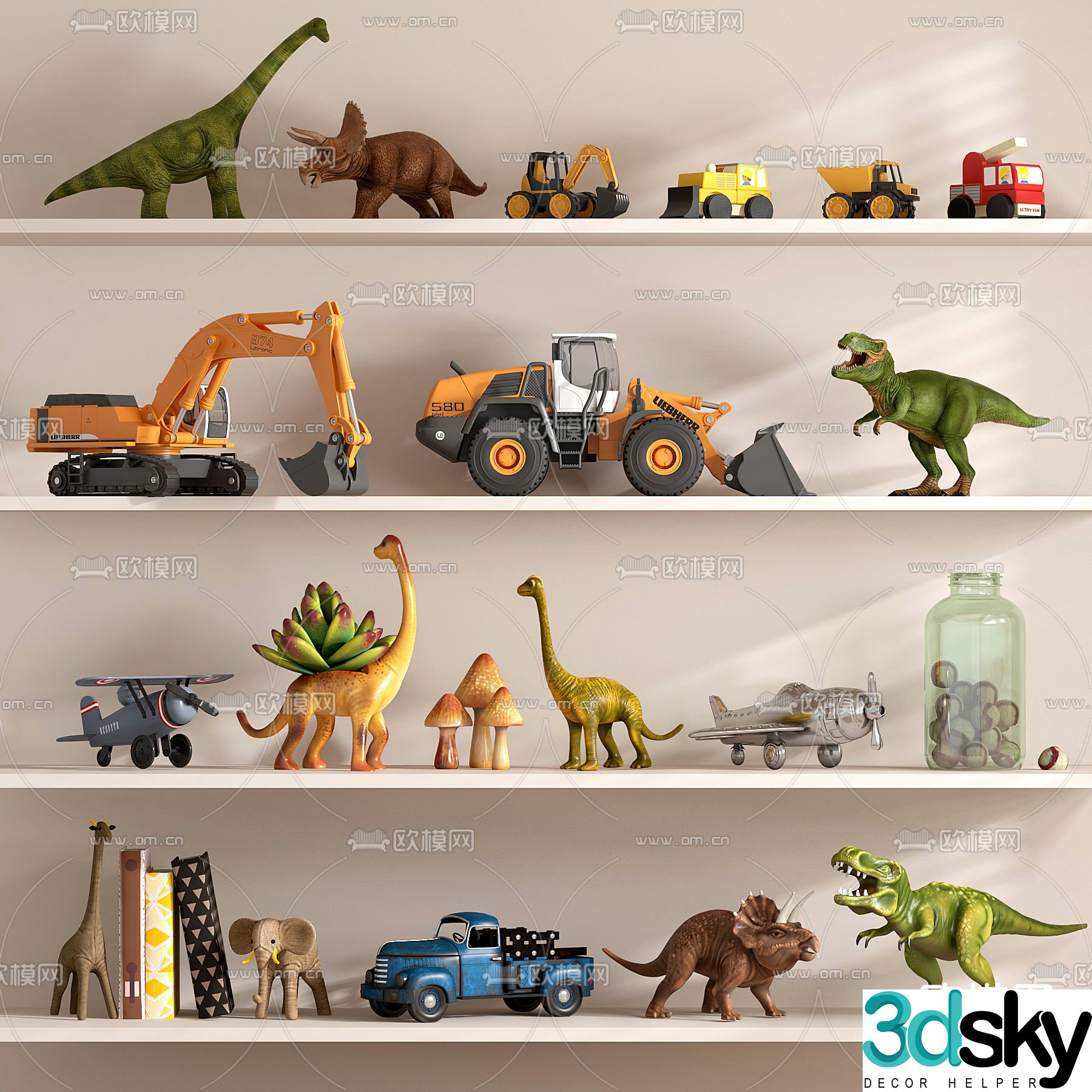 Toy Dinosaur Figure Doll Doll 3D Model