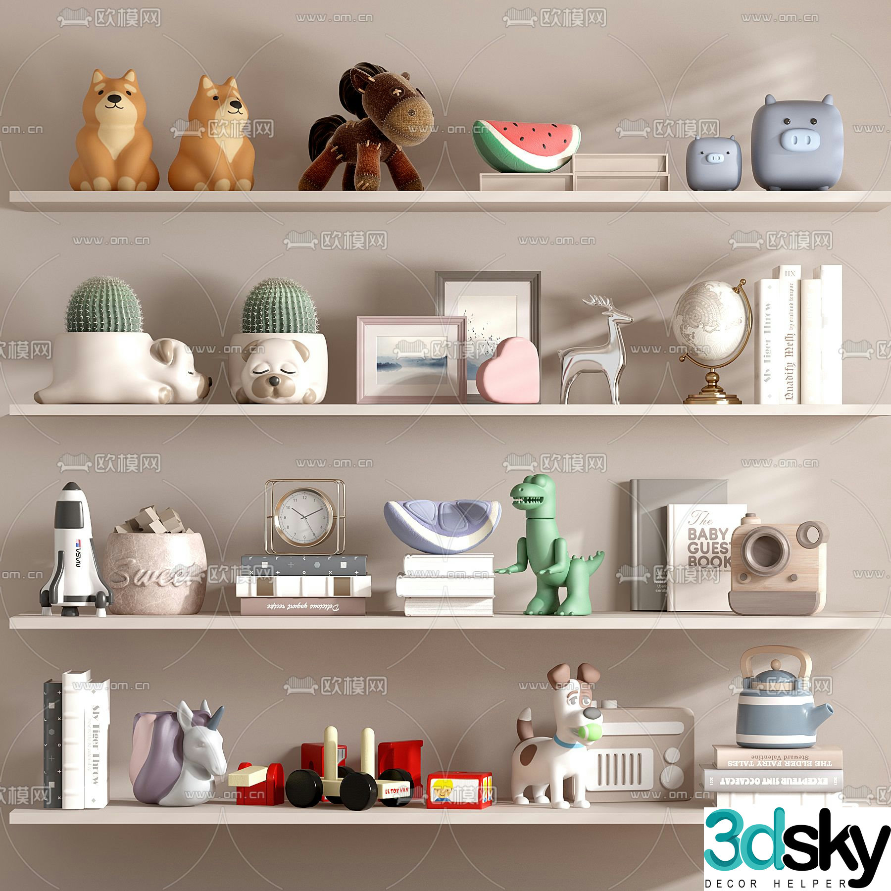 Children’s ornaments dolls photo albums car 3d models