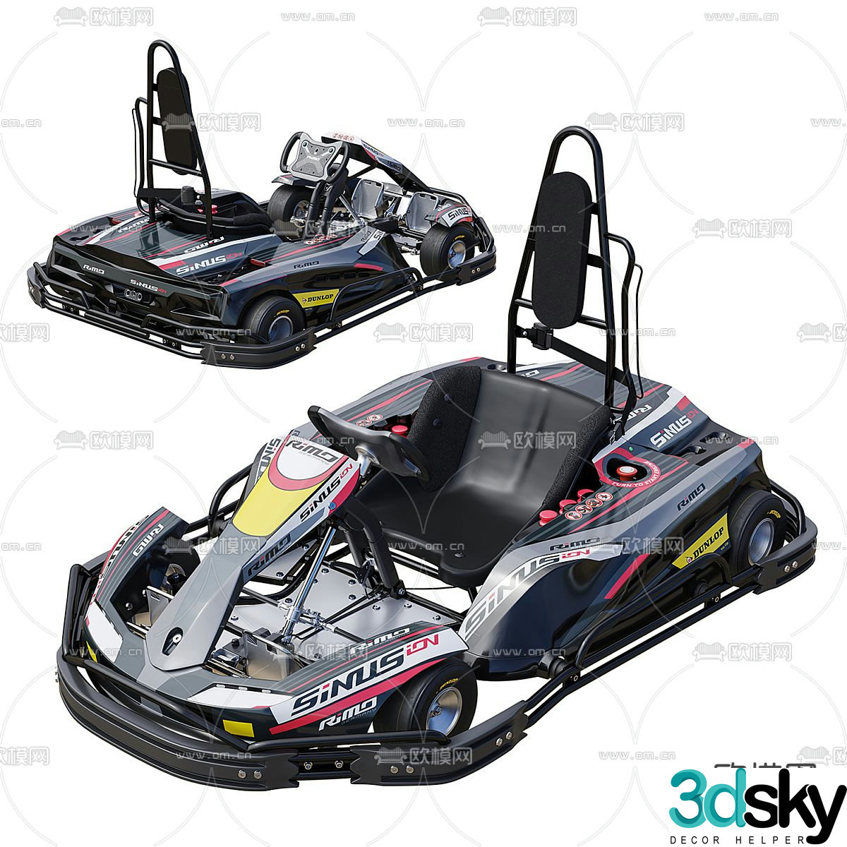 kart racing toy car 3d model