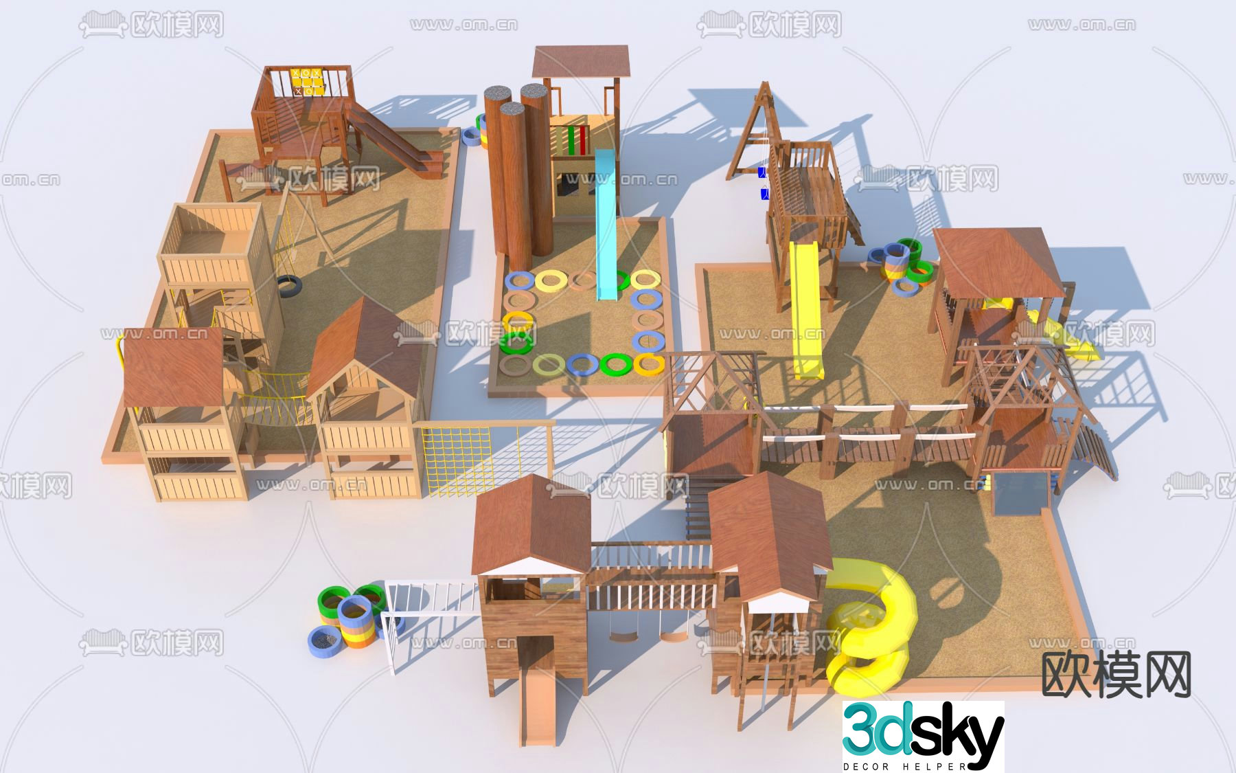 Children's equipment slide swing 3d model