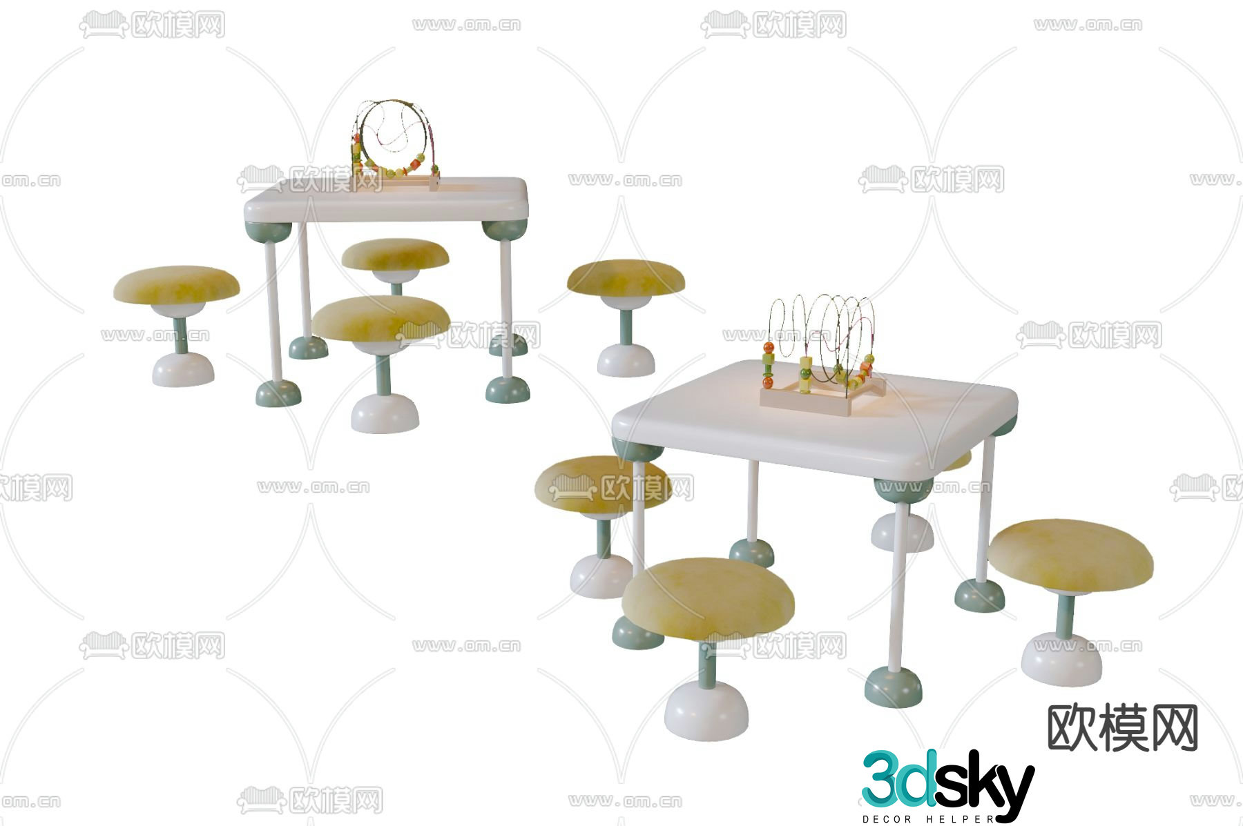 Children’s table and chair 3d model