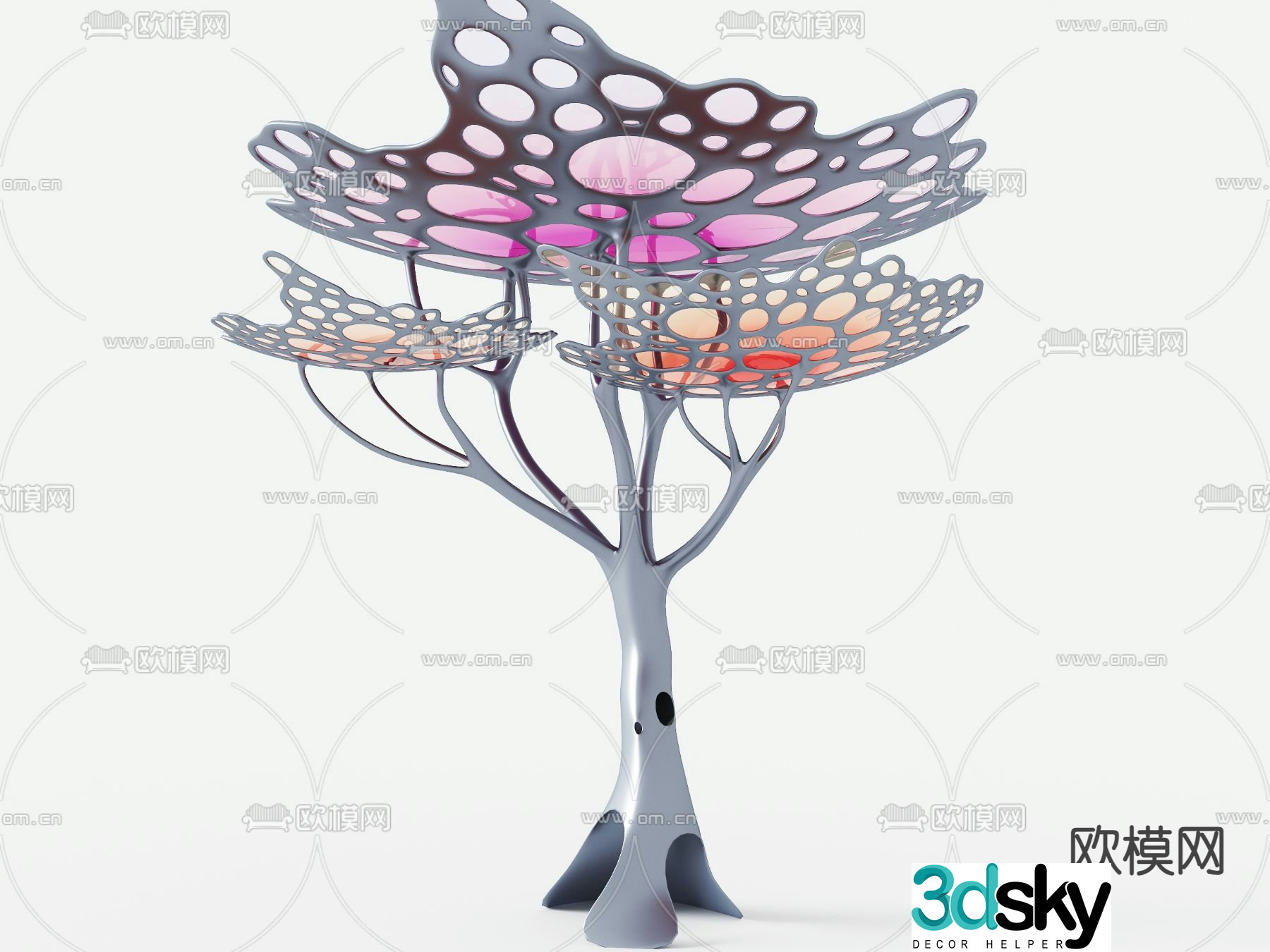 Alien sculpture Tree-shaped gallery frame 3D model