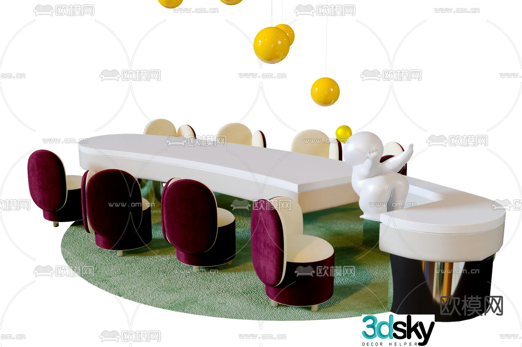 Children’s table and chair Children’s sofa 3d model
