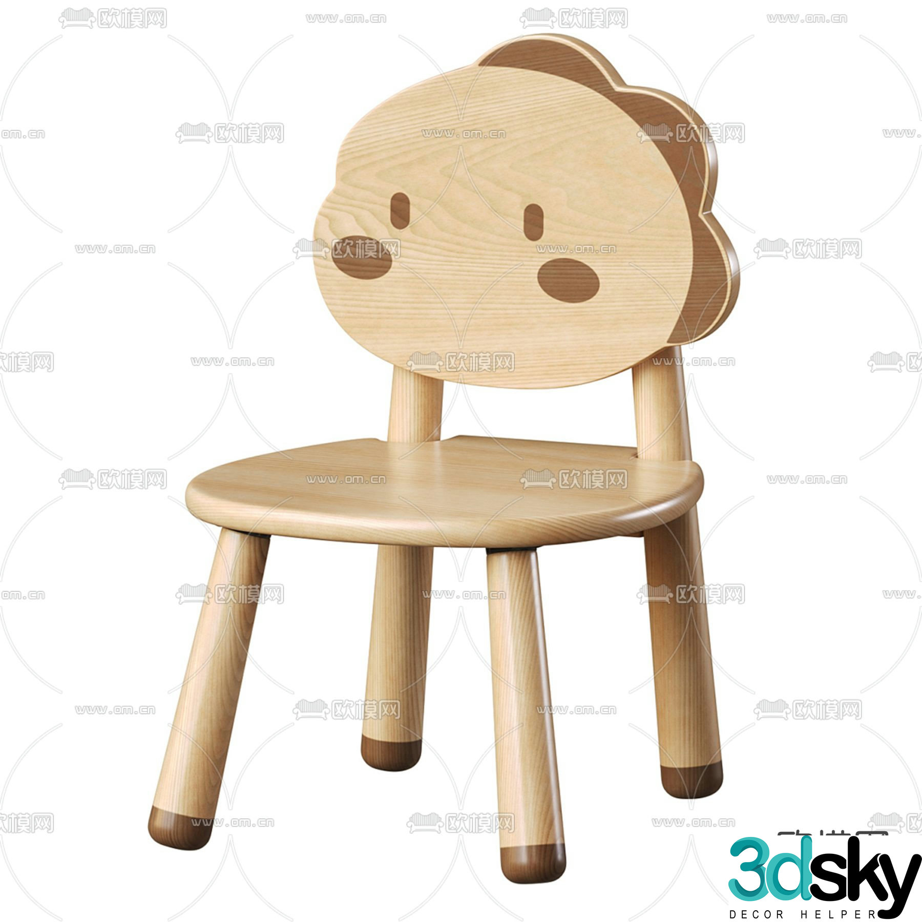 Children’s chair cartoon chair 3d model