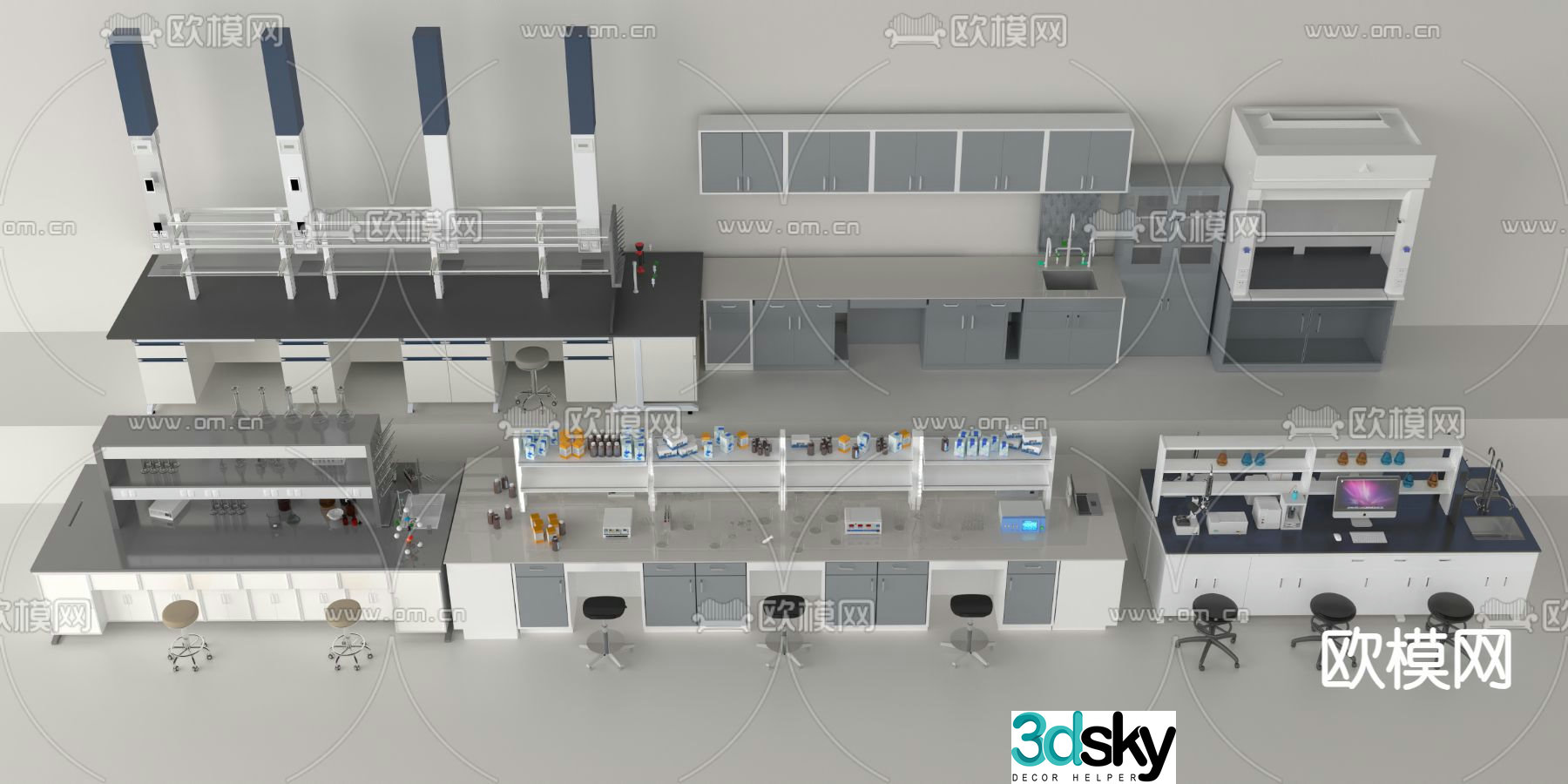 Laboratory equipment 3d model