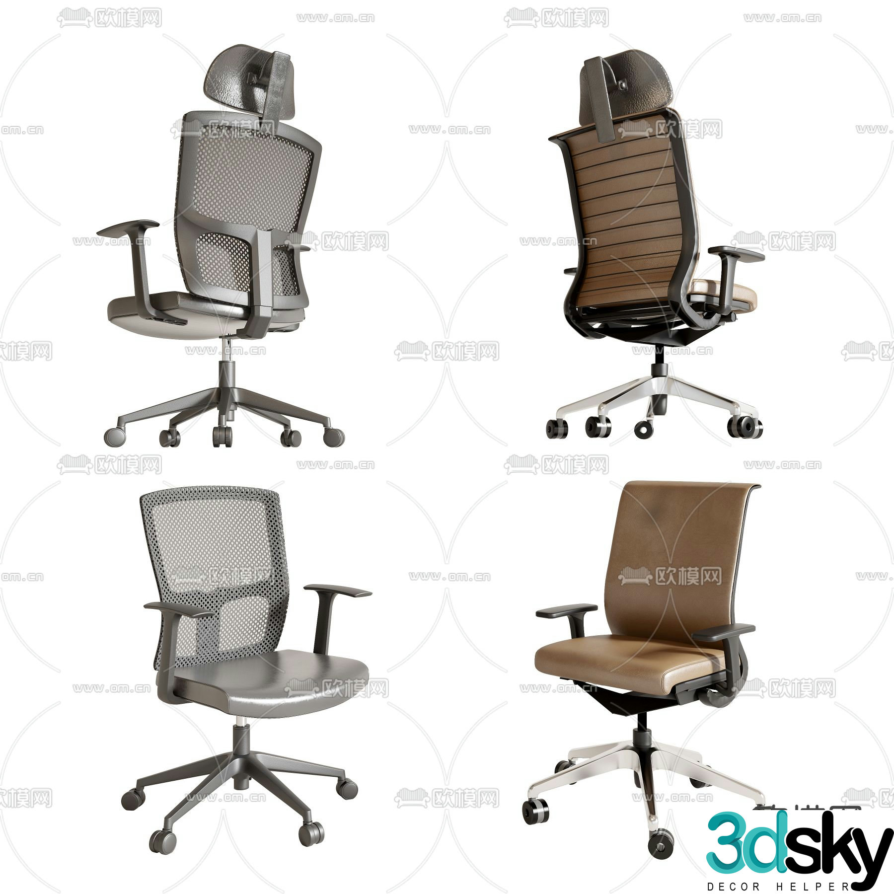 Office chair staff chair 3d model
